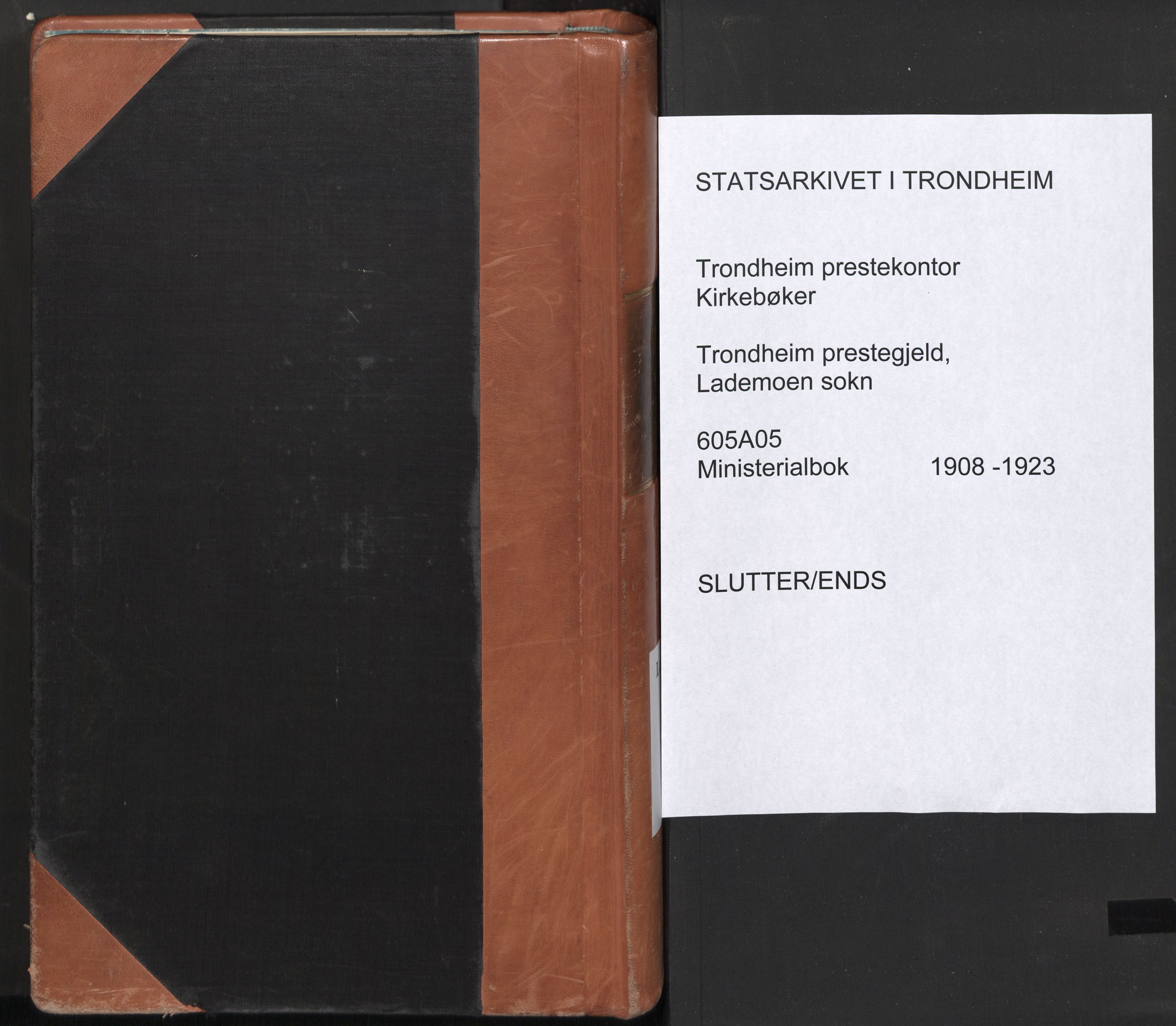 Ministerialprotokoller, klokkerbøker og fødselsregistre - Sør-Trøndelag, SAT/A-1456/605/L0243: Parish register (official) no. 605A05, 1908-1923