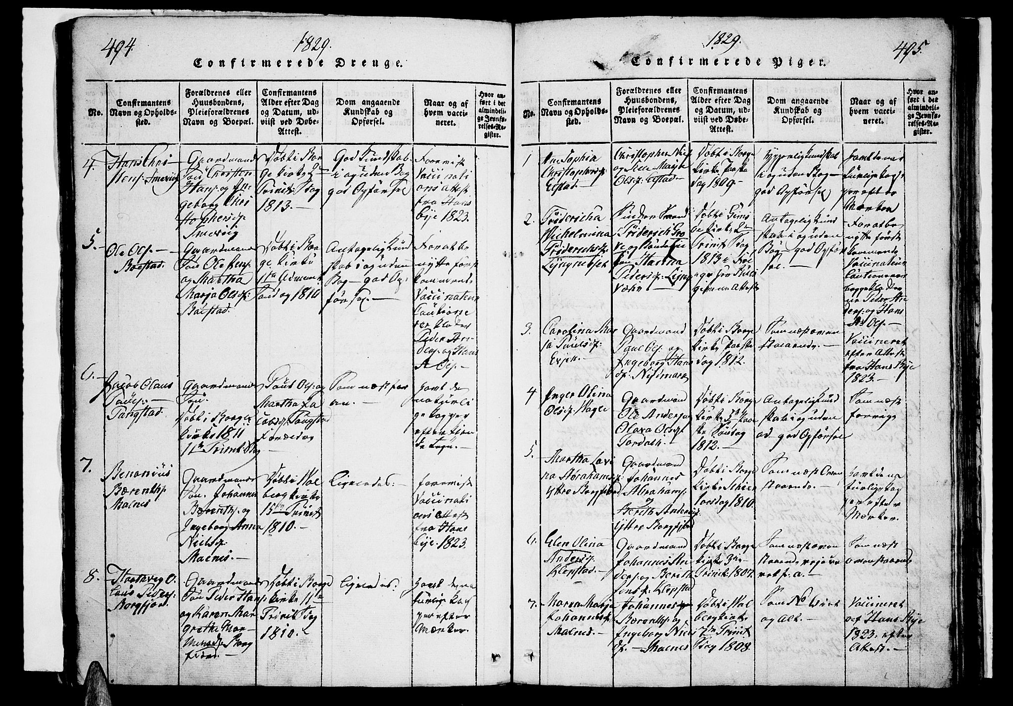 Ministerialprotokoller, klokkerbøker og fødselsregistre - Nordland, AV/SAT-A-1459/880/L1130: Parish register (official) no. 880A04, 1821-1843, p. 494-495