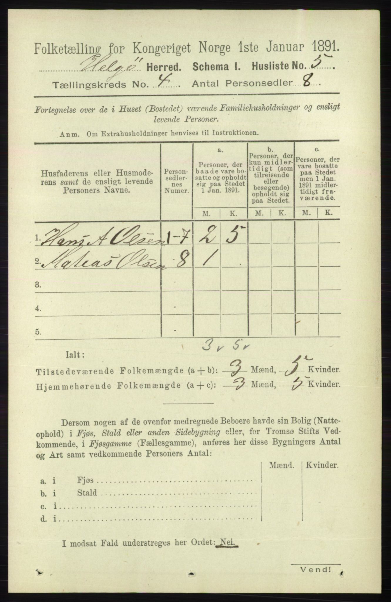 RA, 1891 census for 1935 Helgøy, 1891, p. 981