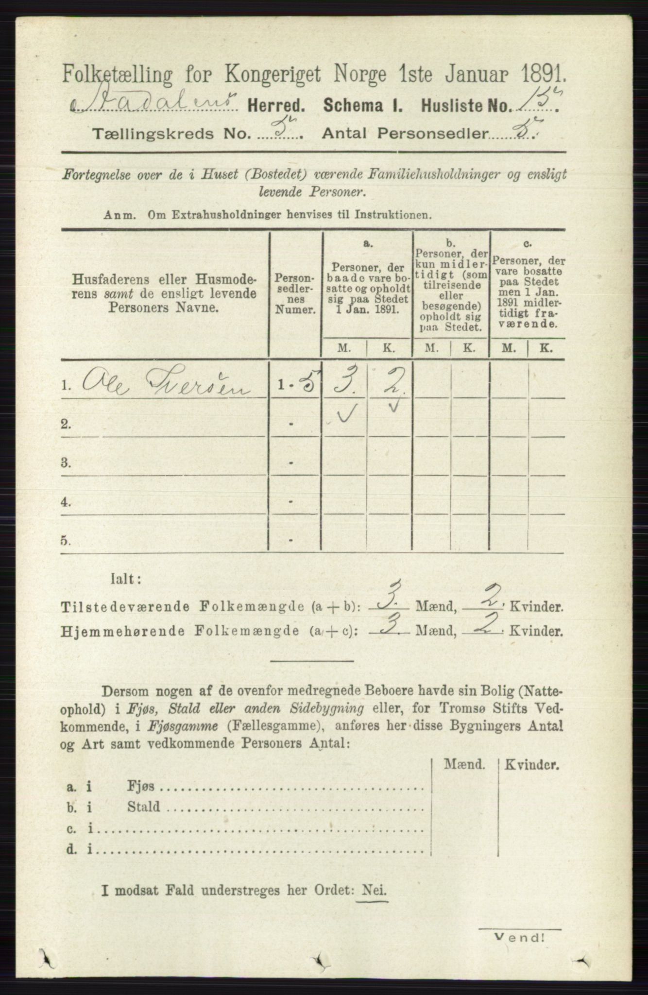 RA, 1891 census for 0614 Ådal, 1891, p. 1942