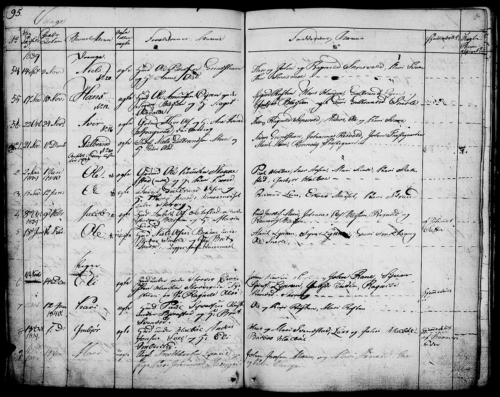 Vågå prestekontor, AV/SAH-PREST-076/H/Ha/Haa/L0004: Parish register (official) no. 4 /1, 1827-1842, p. 95