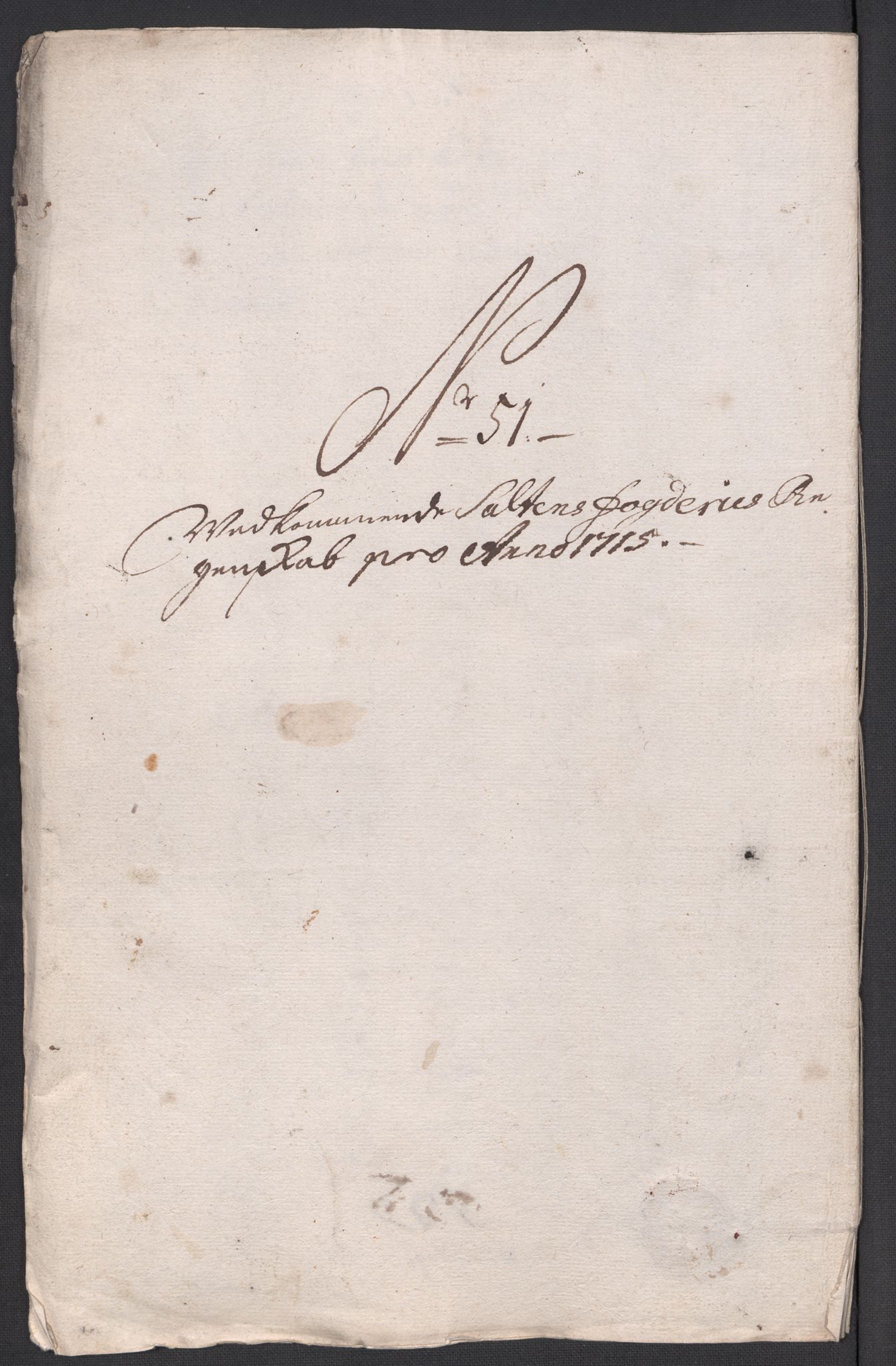 Rentekammeret inntil 1814, Reviderte regnskaper, Fogderegnskap, RA/EA-4092/R66/L4585: Fogderegnskap Salten, 1715, p. 325