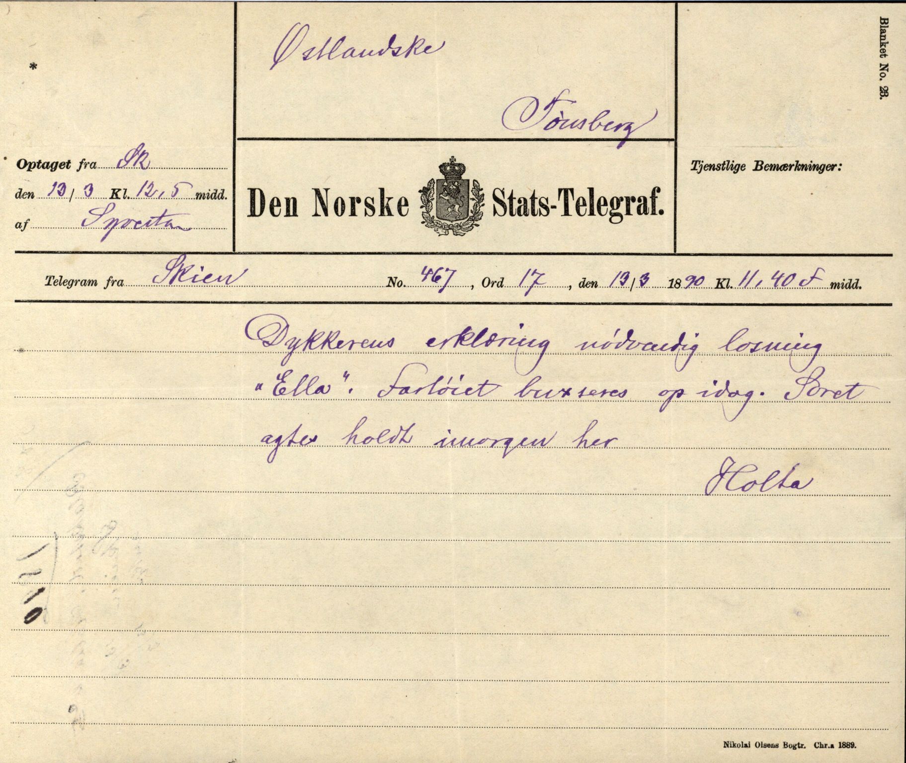 Pa 63 - Østlandske skibsassuranceforening, VEMU/A-1079/G/Ga/L0026/0002: Havaridokumenter / Dovre, Dictator, Ella, Elizabeth Morton, 1890, p. 132