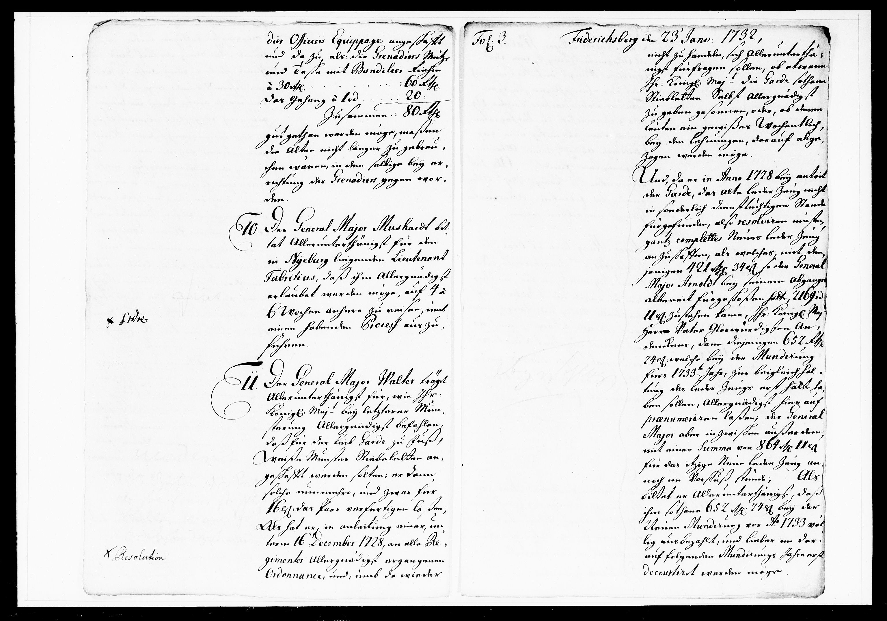 Krigskollegiet, Krigskancelliet, DRA/A-0006/-/1103-1107: Refererede sager, 1732, p. 32