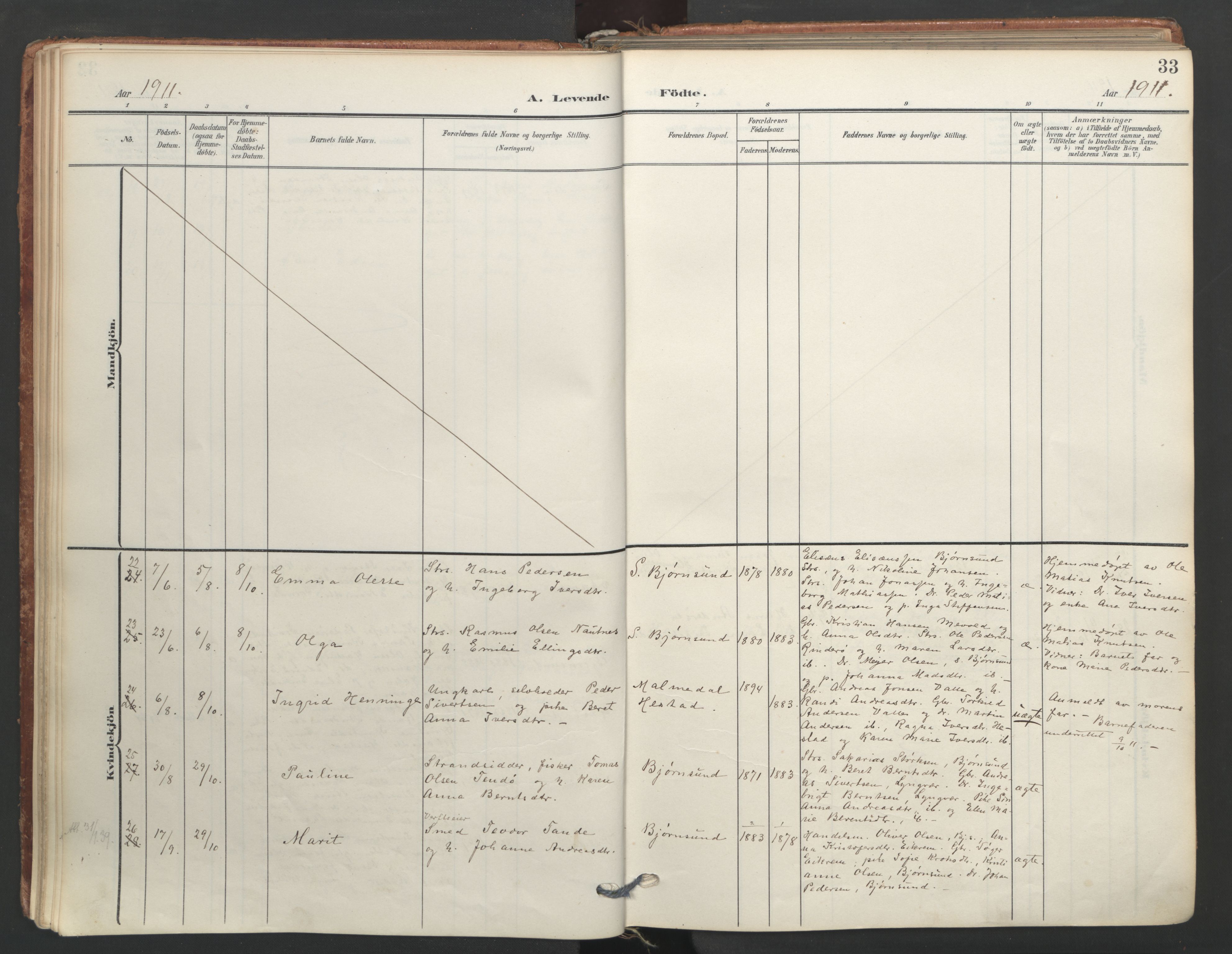 Ministerialprotokoller, klokkerbøker og fødselsregistre - Møre og Romsdal, AV/SAT-A-1454/565/L0751: Parish register (official) no. 565A05, 1905-1979, p. 33