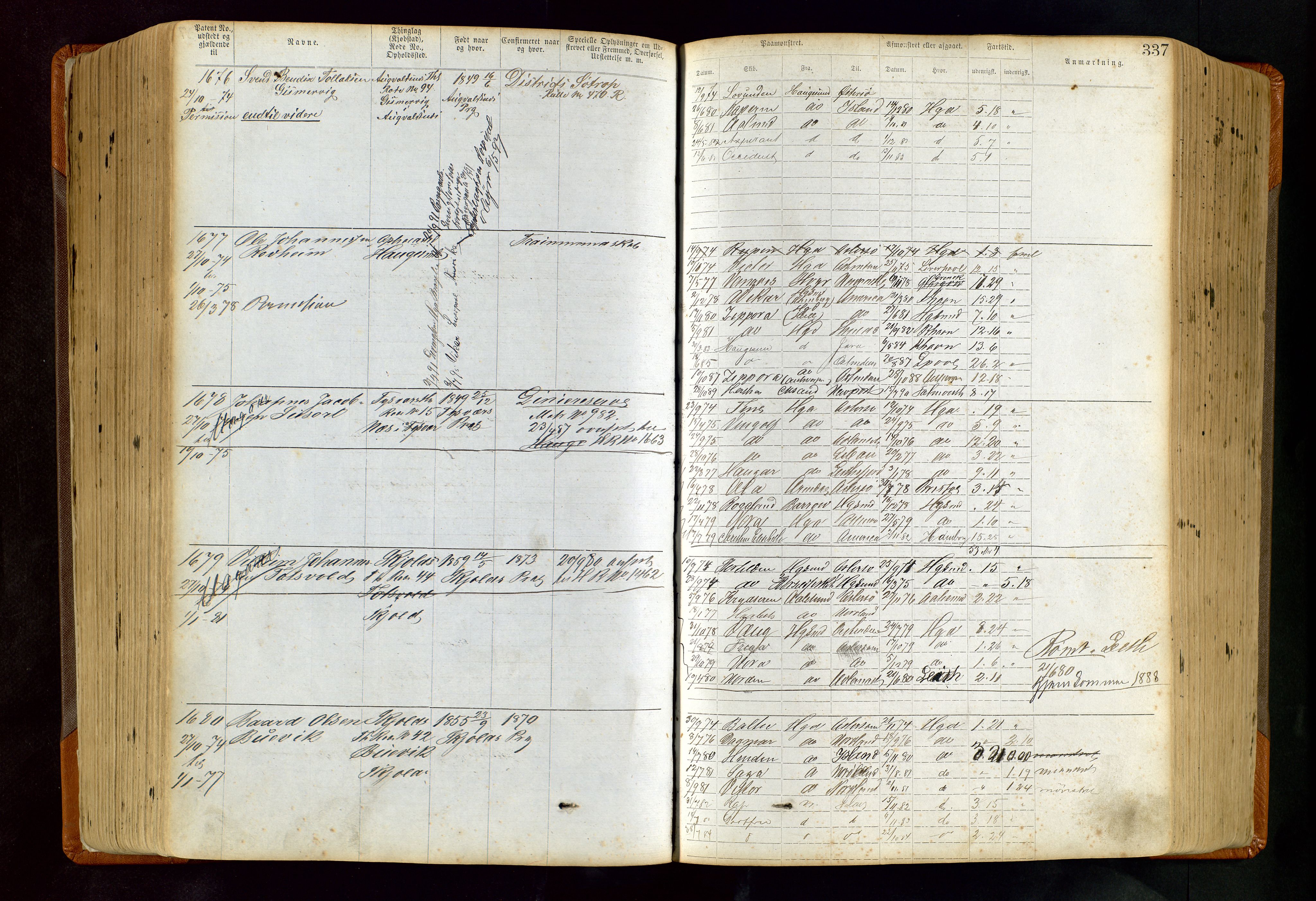 Haugesund sjømannskontor, AV/SAST-A-102007/F/Ff/L0004: Sjøfartsrulle Haugesund krets nr. 1 - 3586, 1868-1948, p. 337