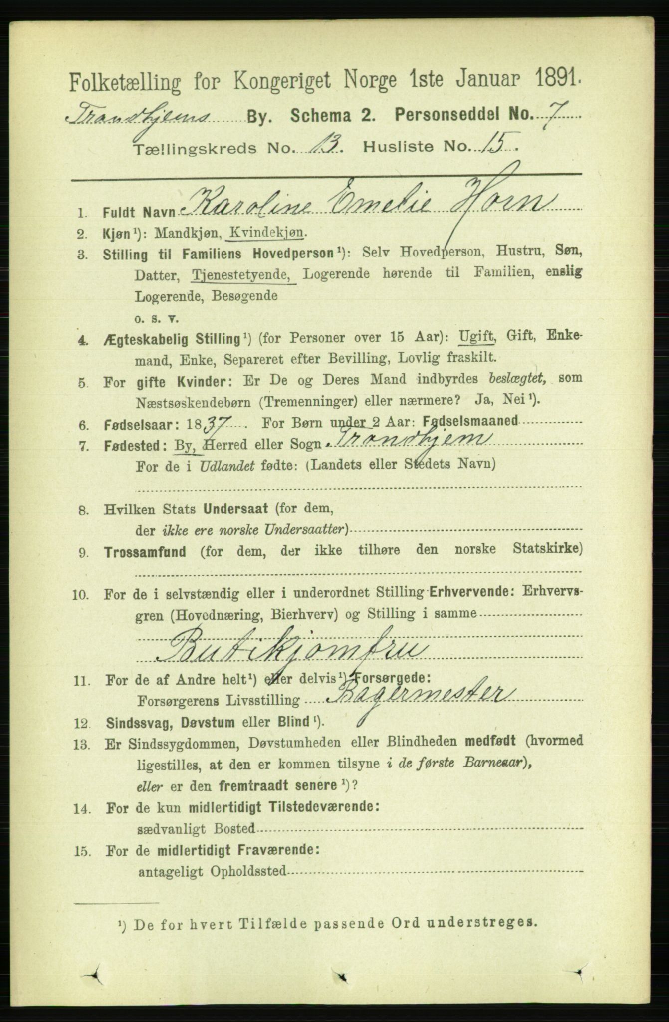 RA, 1891 census for 1601 Trondheim, 1891, p. 10397