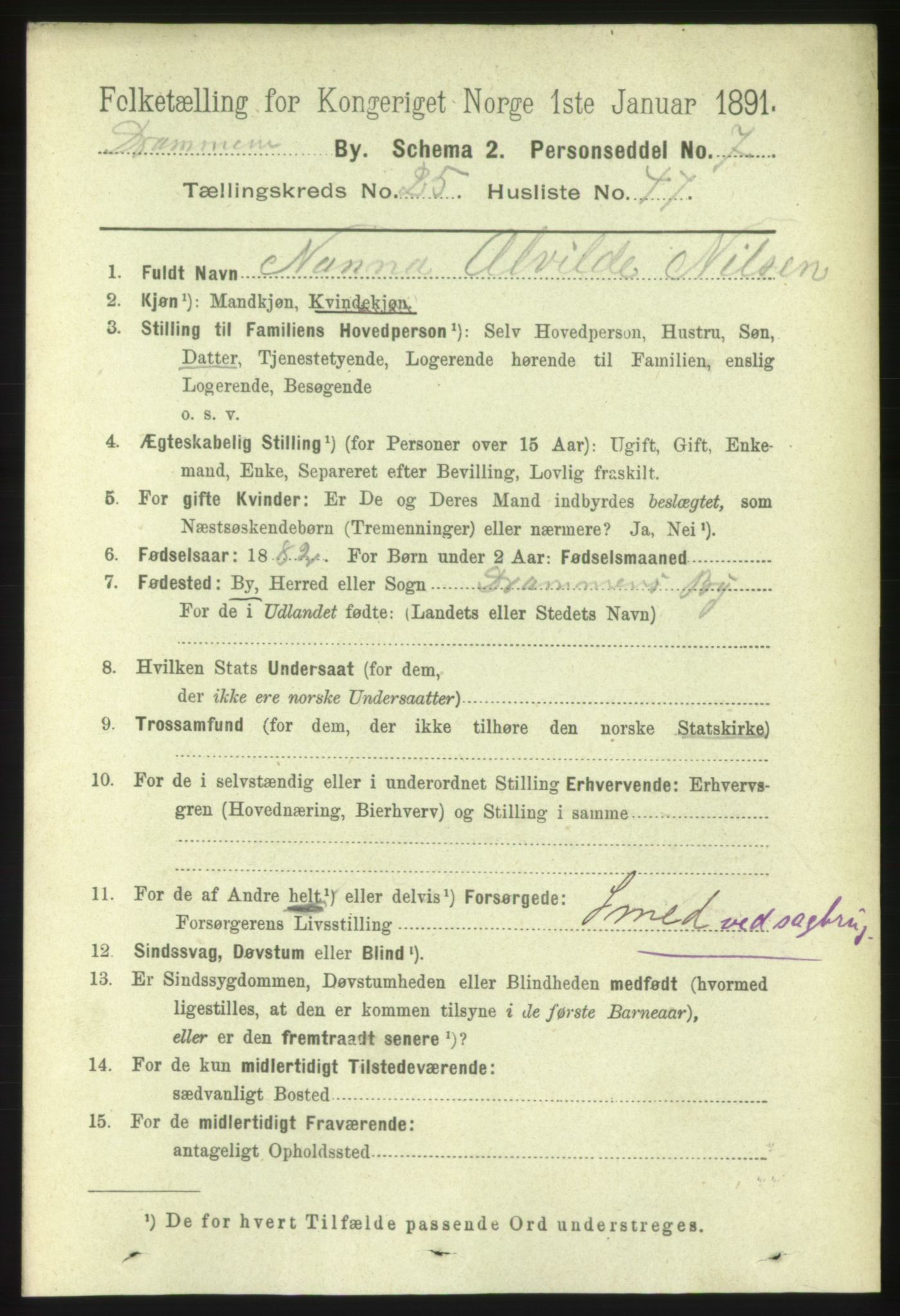 RA, 1891 census for 0602 Drammen, 1891, p. 15779