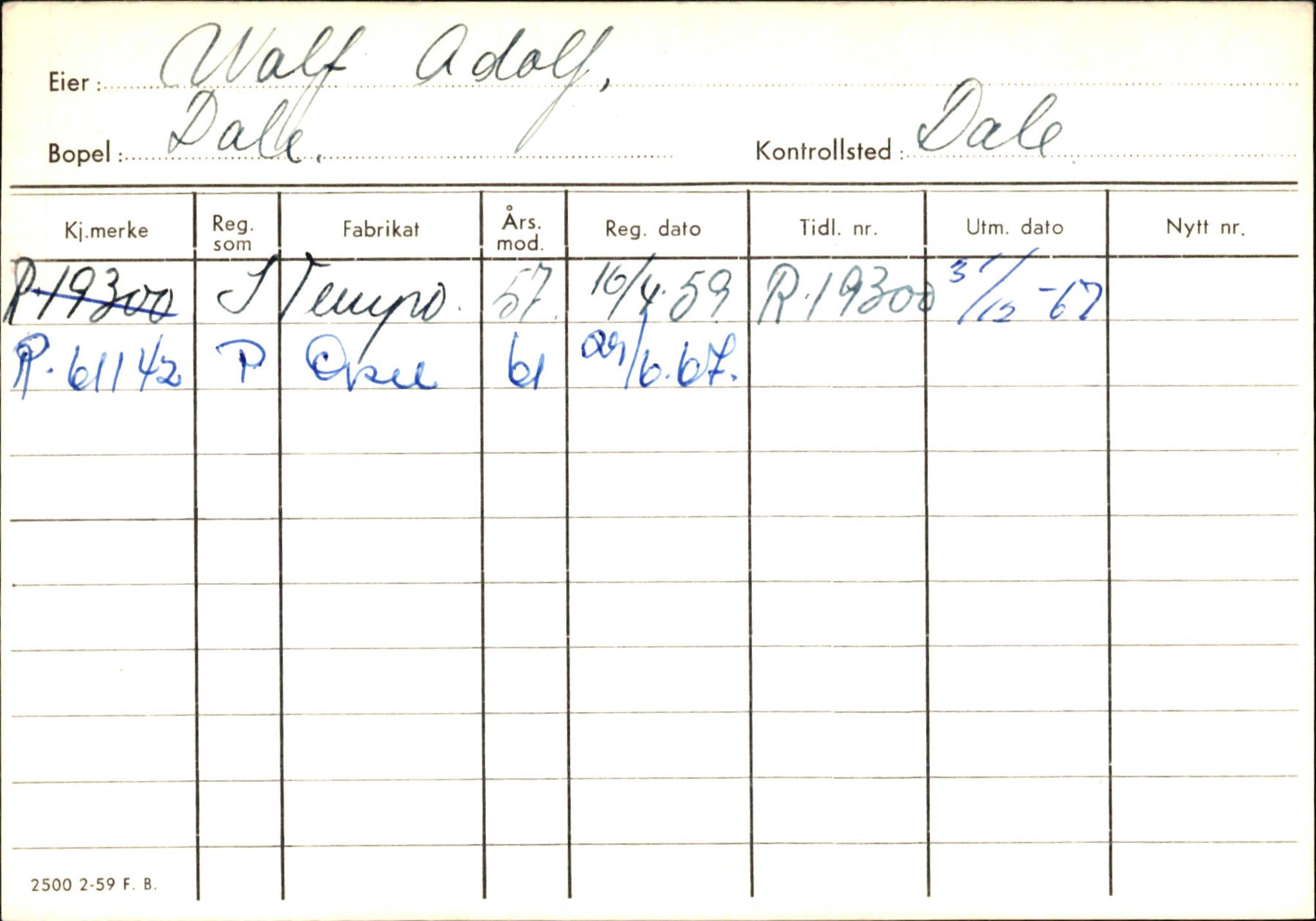 Statens vegvesen, Hordaland vegkontor, AV/SAB-A-5201/2/Ha/L0061: R-eierkort W-Ø, 1920-1971, p. 27