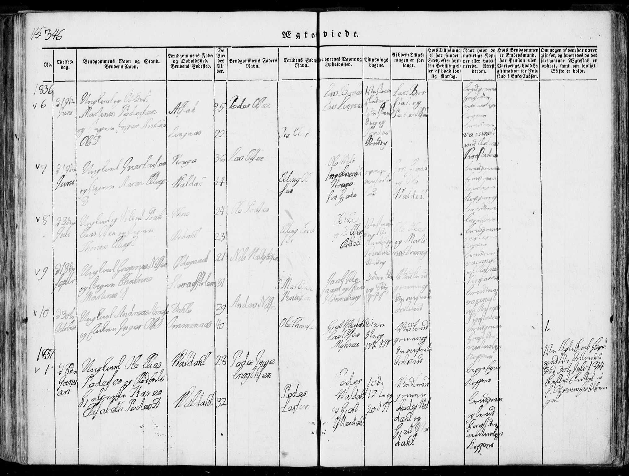 Ministerialprotokoller, klokkerbøker og fødselsregistre - Møre og Romsdal, SAT/A-1454/519/L0248: Parish register (official) no. 519A07, 1829-1860, p. 346