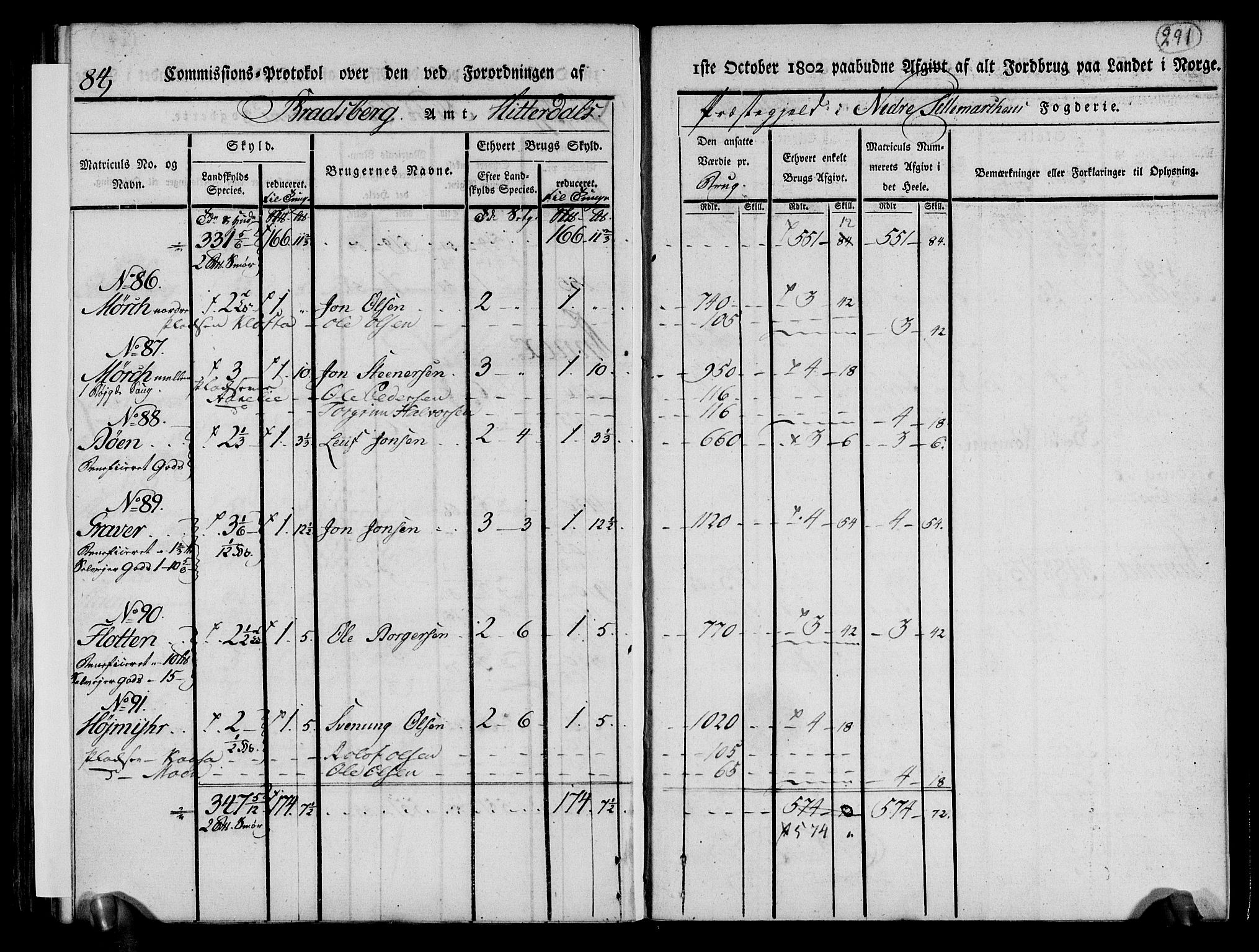 Rentekammeret inntil 1814, Realistisk ordnet avdeling, RA/EA-4070/N/Ne/Nea/L0070: og 0071: Nedre Telemarken og Bamble fogderi. Kommisjonsprotokoll for Gjerpen, Solum, Holla, Bø, Sauherad og Heddal prestegjeld., 1803, p. 181