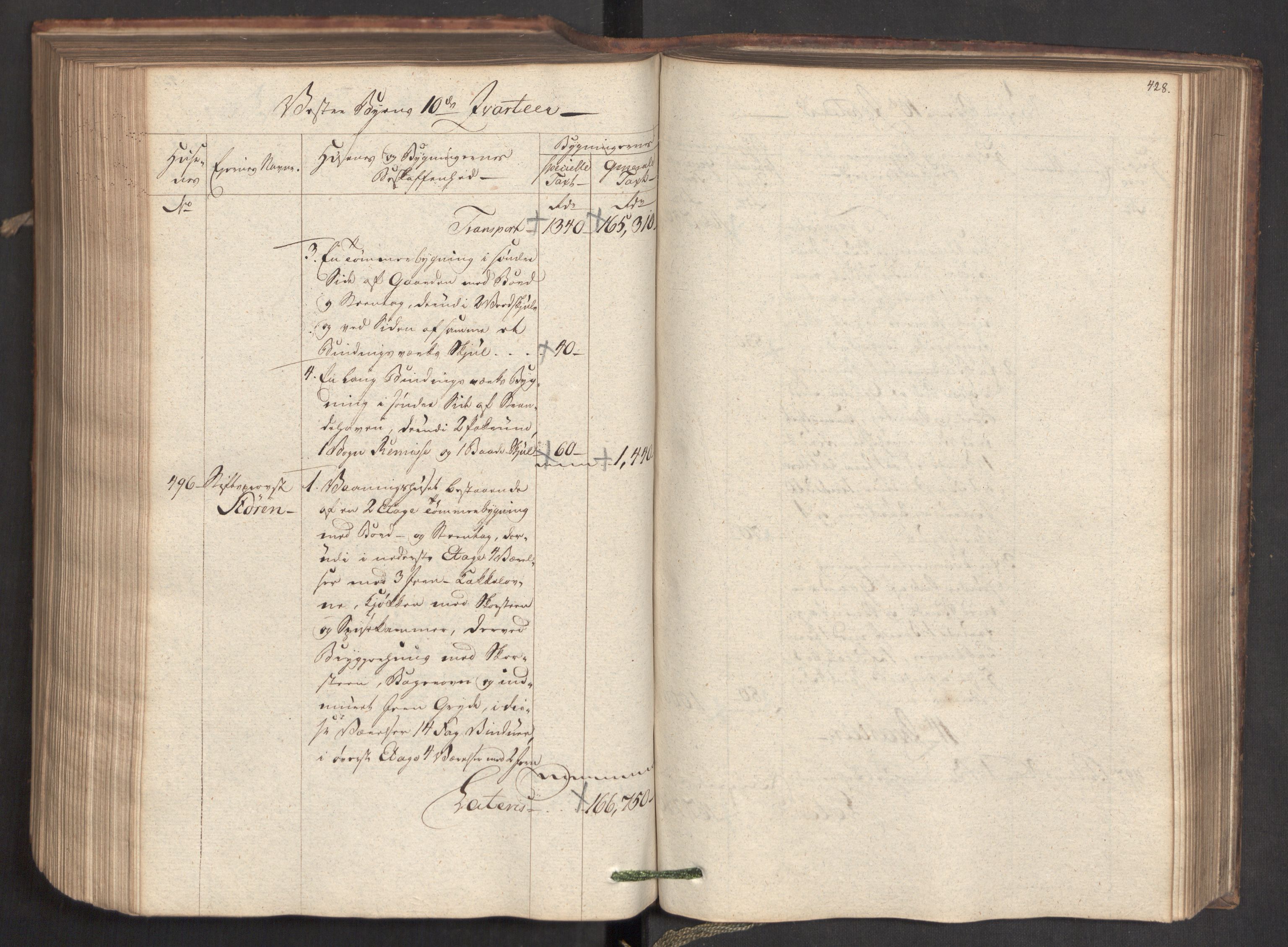 Kommersekollegiet, Brannforsikringskontoret 1767-1814, AV/RA-EA-5458/F/Fa/L0019/0001: Kristiansand / Branntakstprotokoll, 1797, p. 428