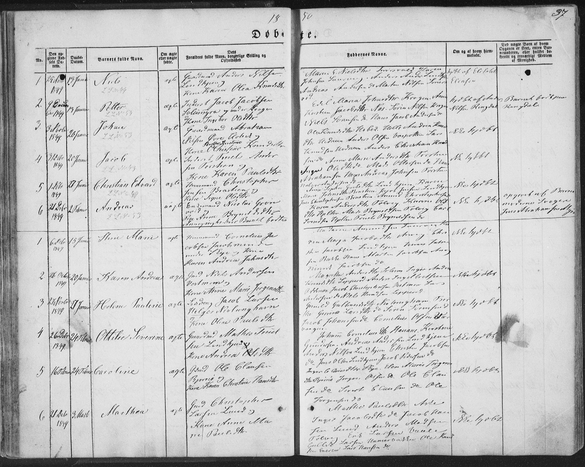 Brunlanes kirkebøker, AV/SAKO-A-342/F/Fa/L0004: Parish register (official) no. I 4, 1846-1862, p. 37