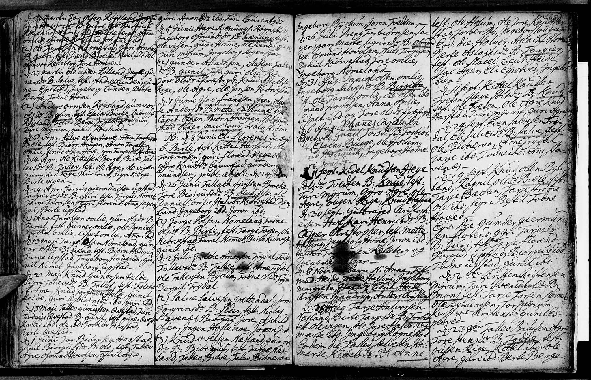 Valle sokneprestkontor, SAK/1111-0044/F/Fa/Fac/L0001: Parish register (official) no. A 1, 1714-1745, p. 65