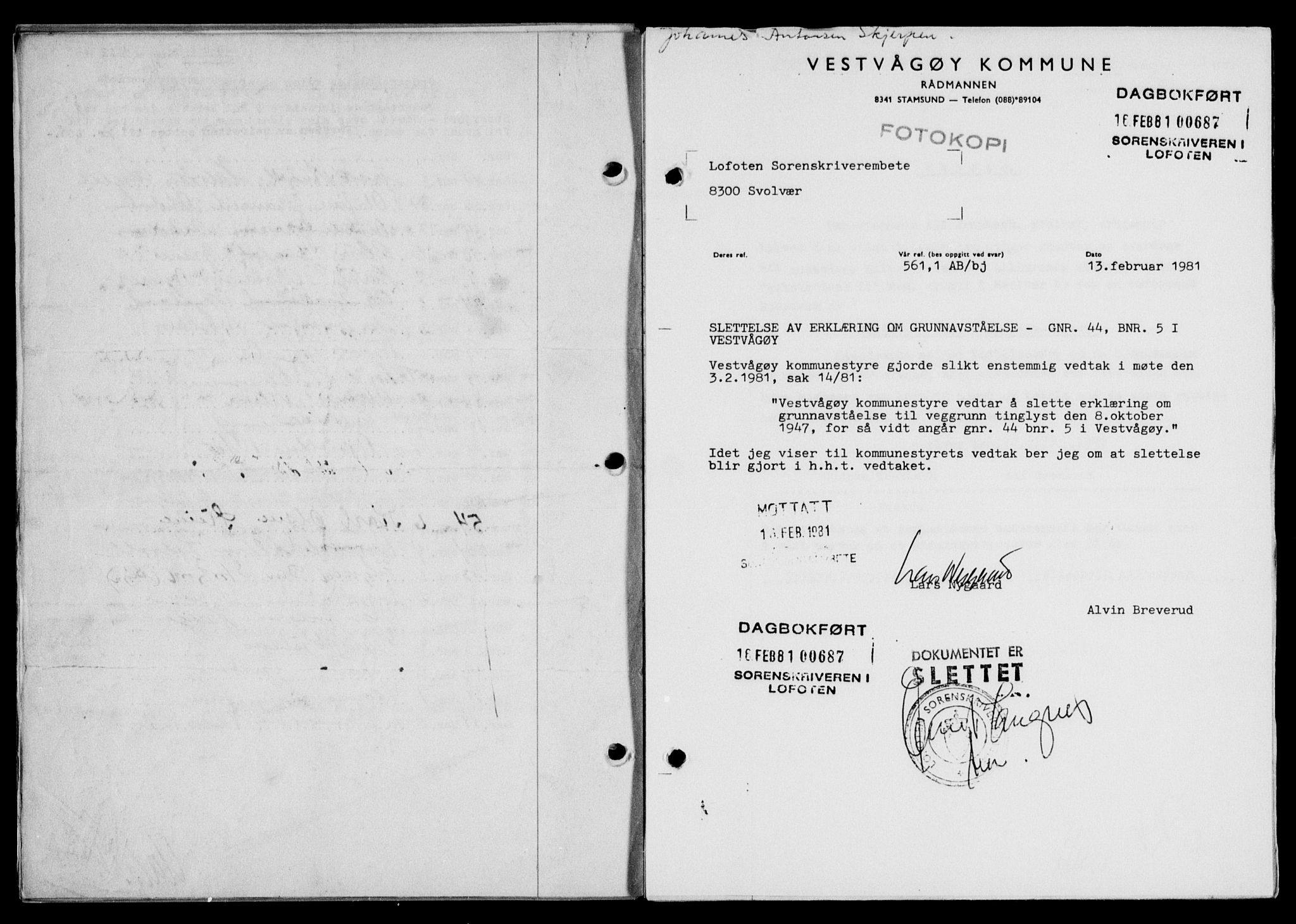 Lofoten sorenskriveri, SAT/A-0017/1/2/2C/L0017a: Mortgage book no. 17a, 1947-1948, Diary no: : 1662/1947