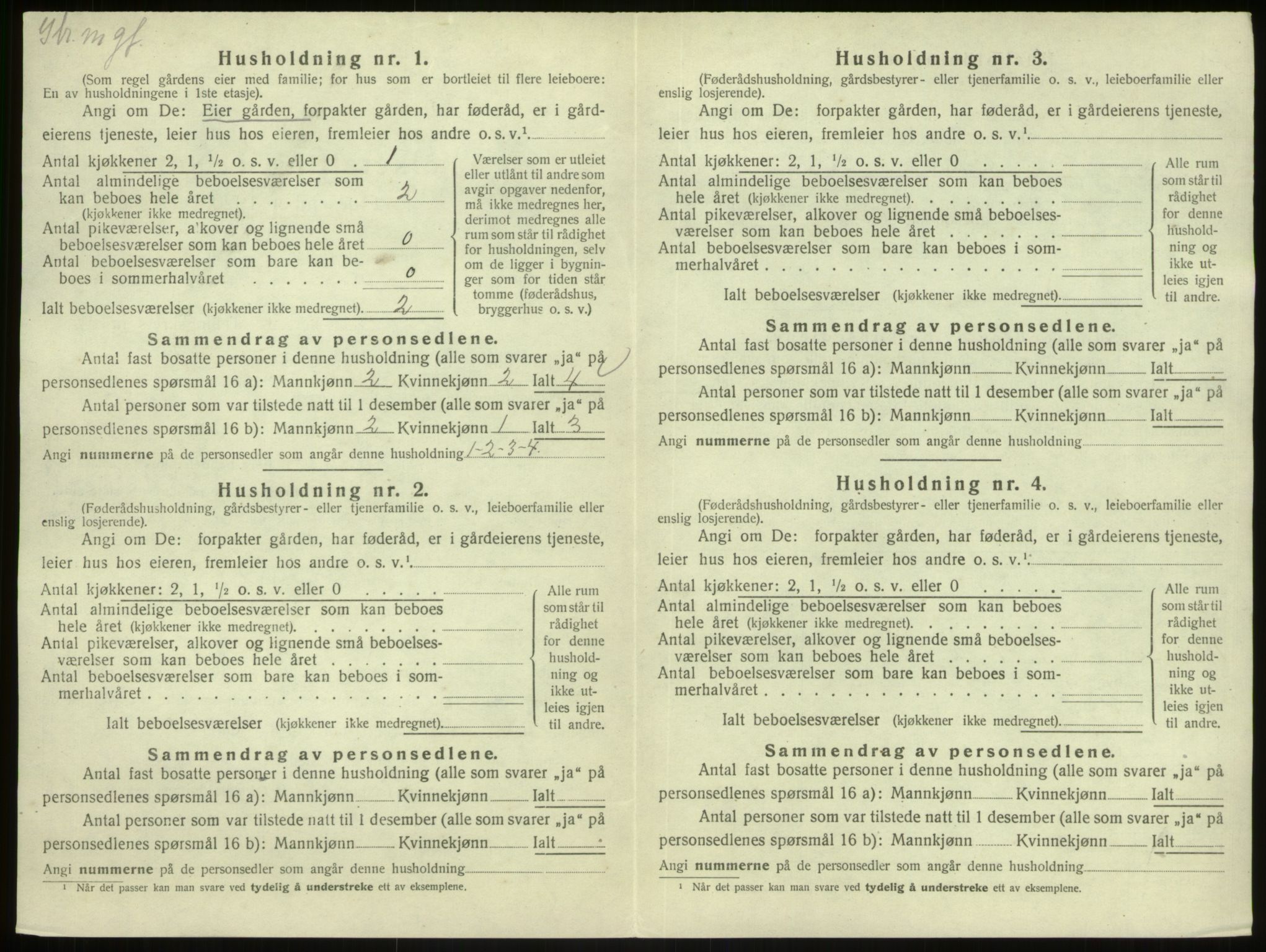 SAB, 1920 census for Austrheim, 1920, p. 413