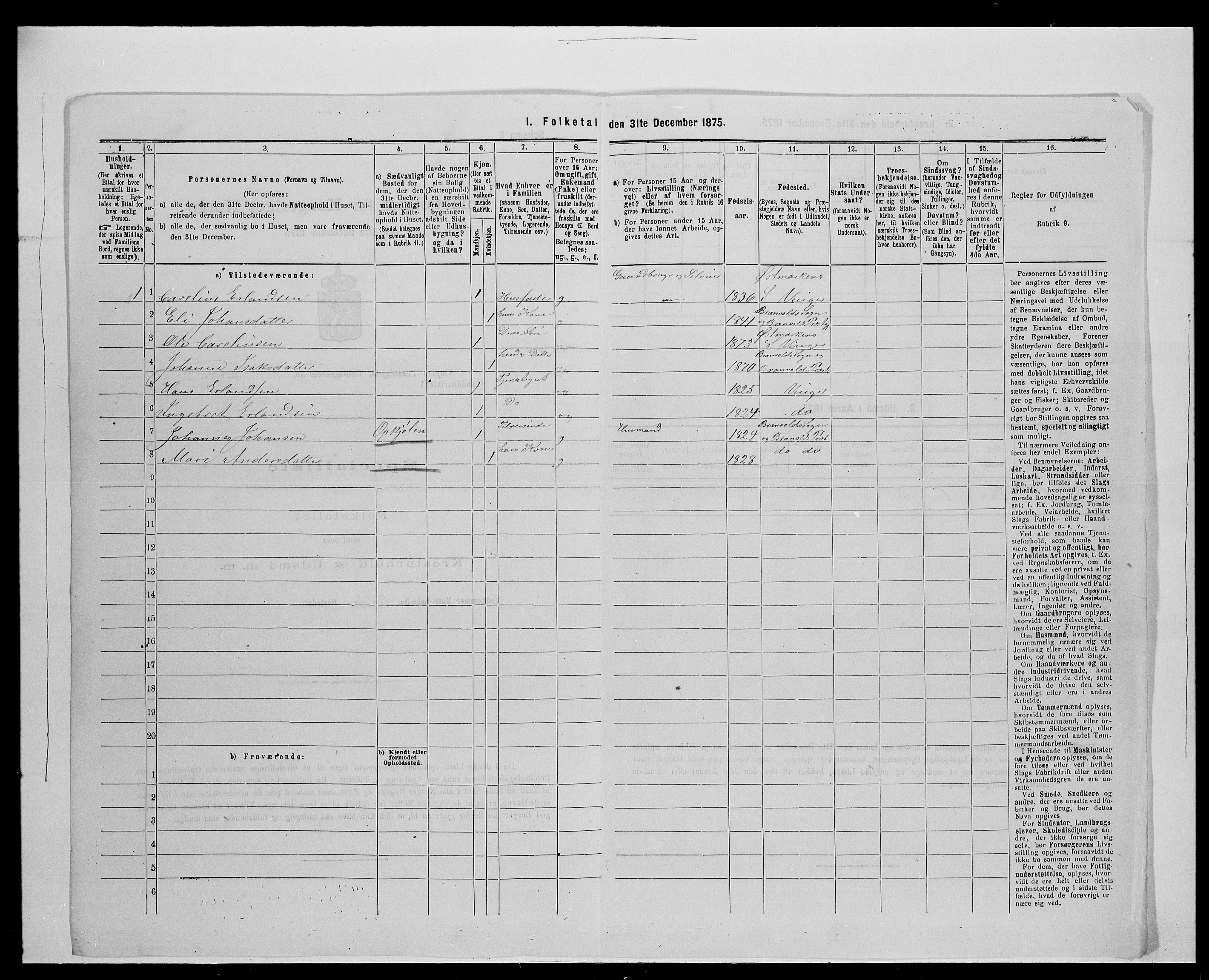 SAH, 1875 census for 0421L Vinger/Vinger og Austmarka, 1875, p. 1826