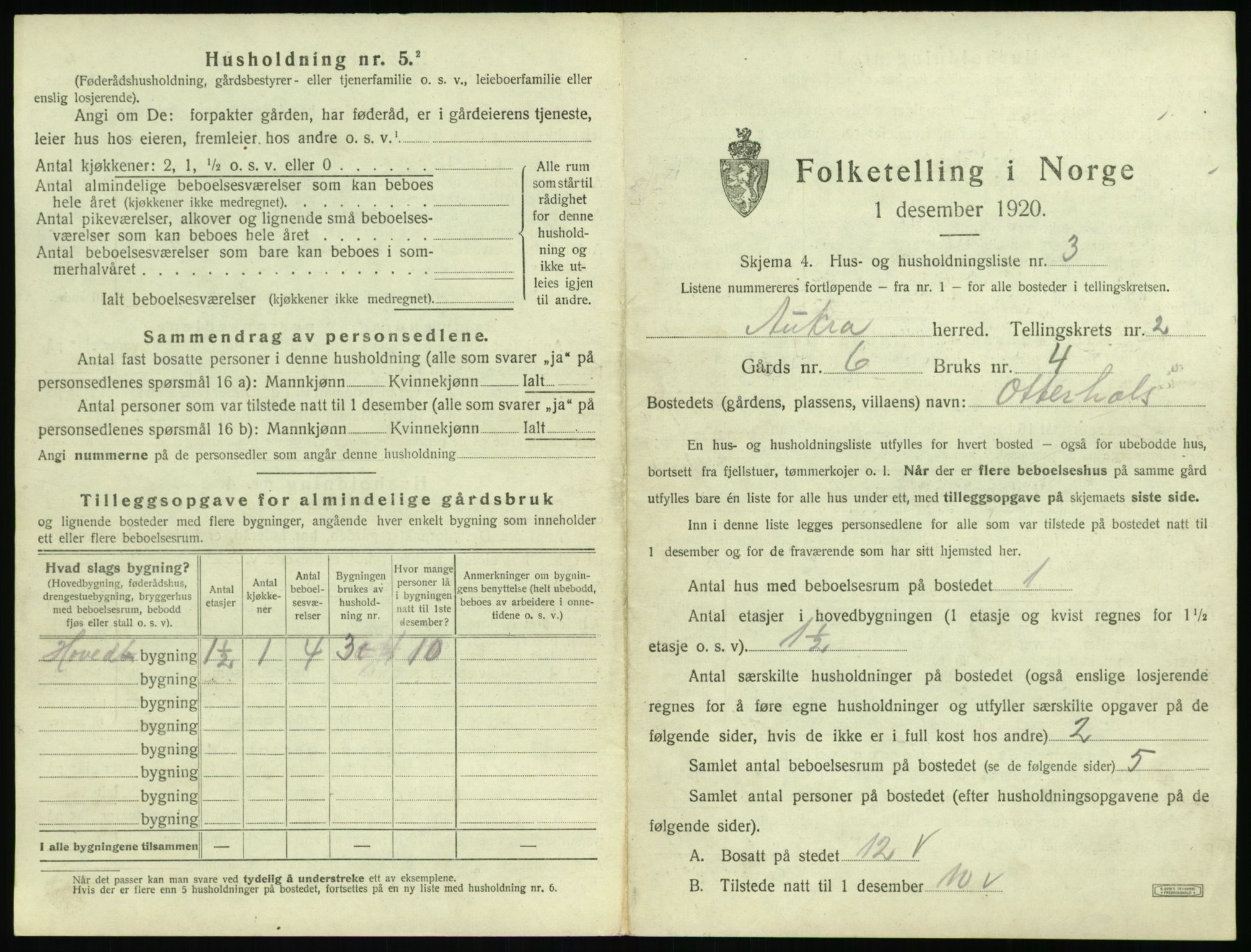 SAT, 1920 census for Aukra, 1920, p. 159