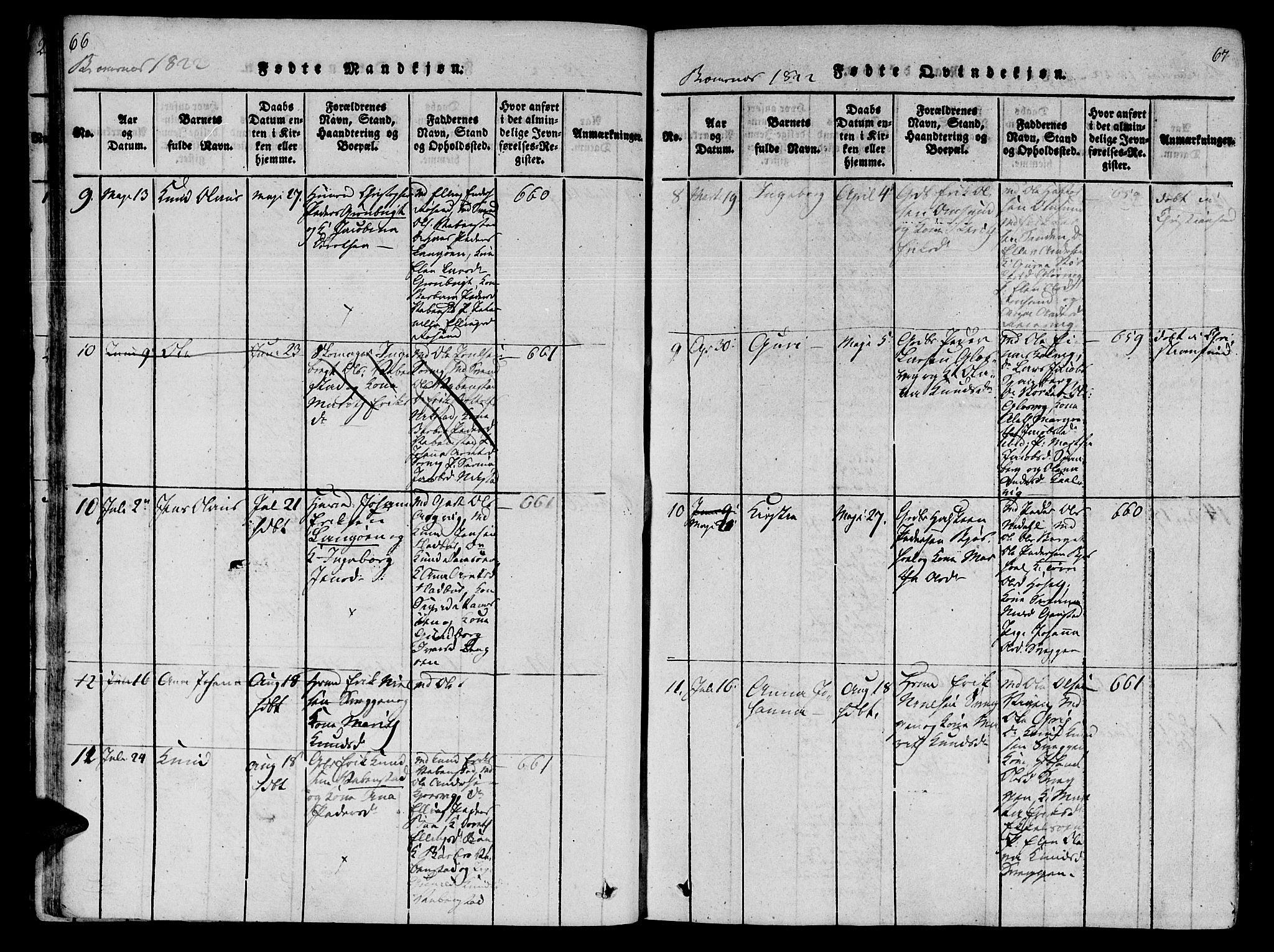 Ministerialprotokoller, klokkerbøker og fødselsregistre - Møre og Romsdal, SAT/A-1454/568/L0800: Parish register (official) no. 568A09 /2, 1820-1830, p. 66-67