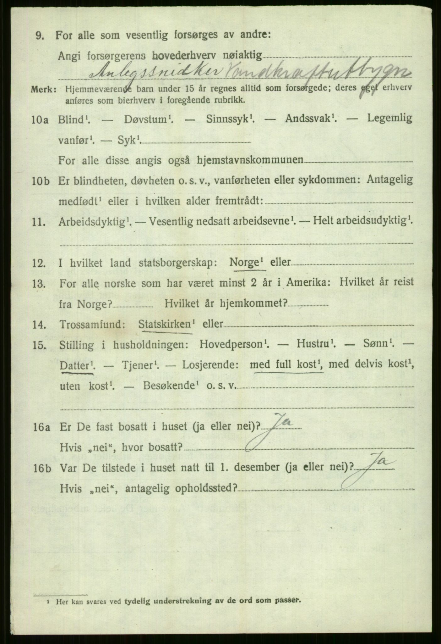 SAB, 1920 census for Voss, 1920, p. 10728