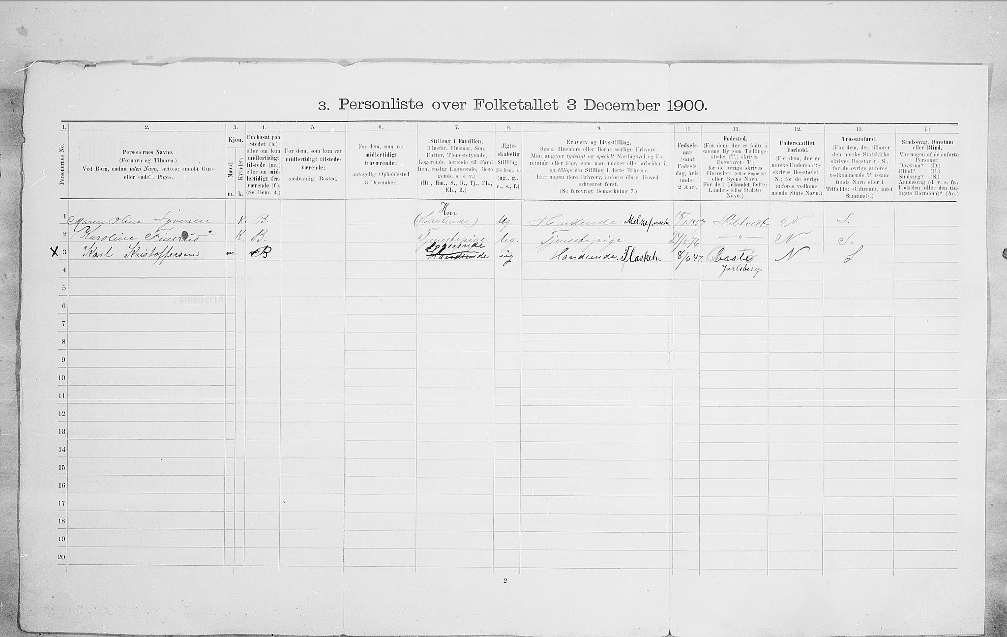 SAO, 1900 census for Kristiania, 1900, p. 90242