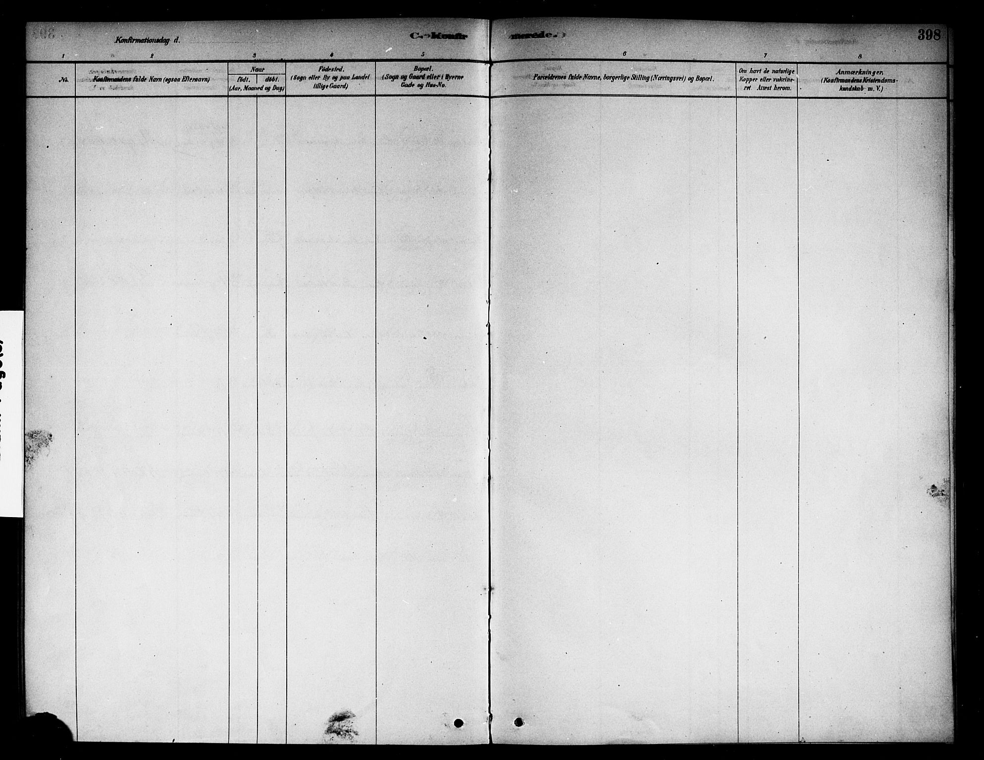 Berg prestekontor Kirkebøker, AV/SAO-A-10902/F/Fb/L0001: Parish register (official) no. II 1, 1878-1887, p. 398