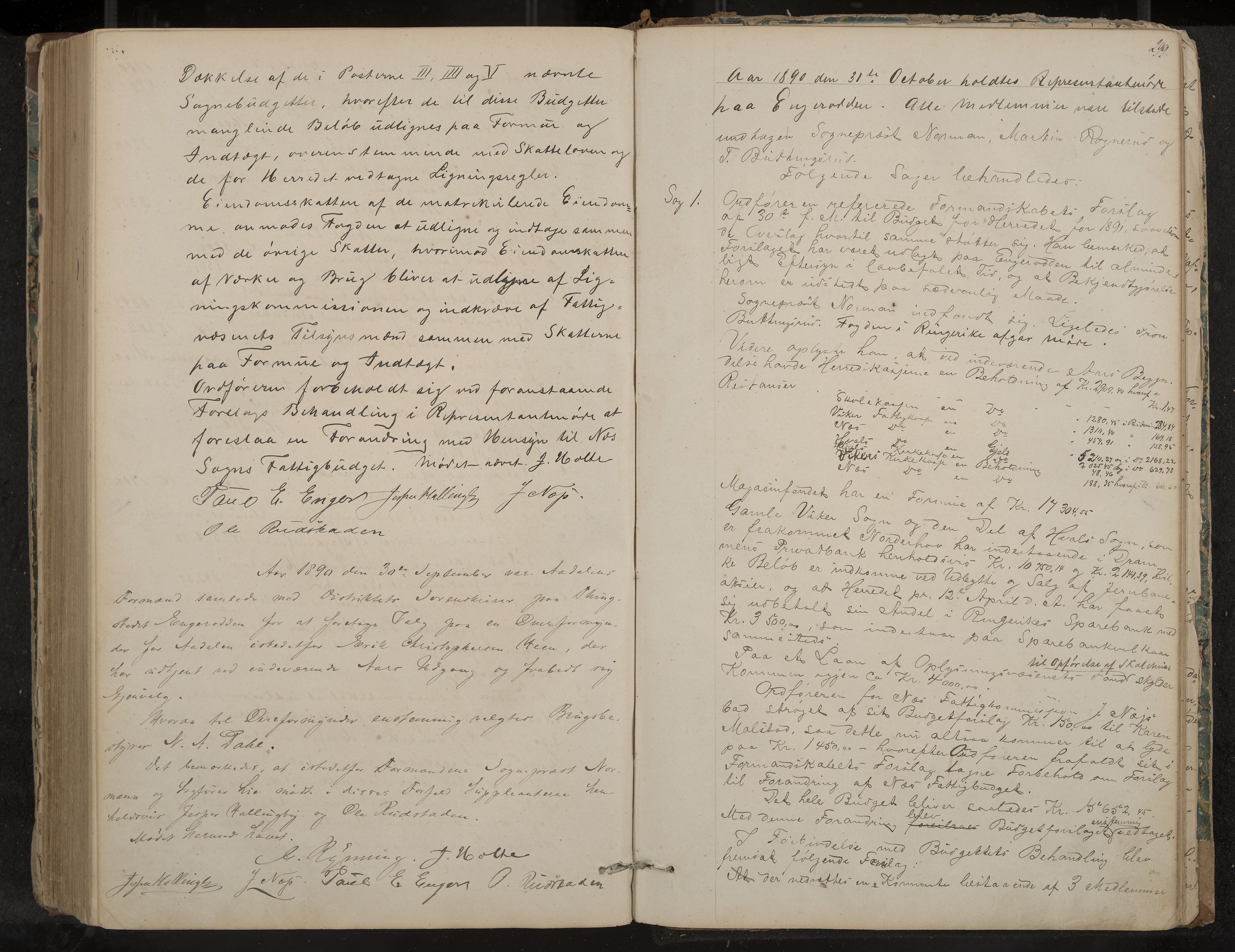 Ådal formannskap og sentraladministrasjon, IKAK/0614021/A/Aa/L0001: Møtebok, 1858-1891, p. 299