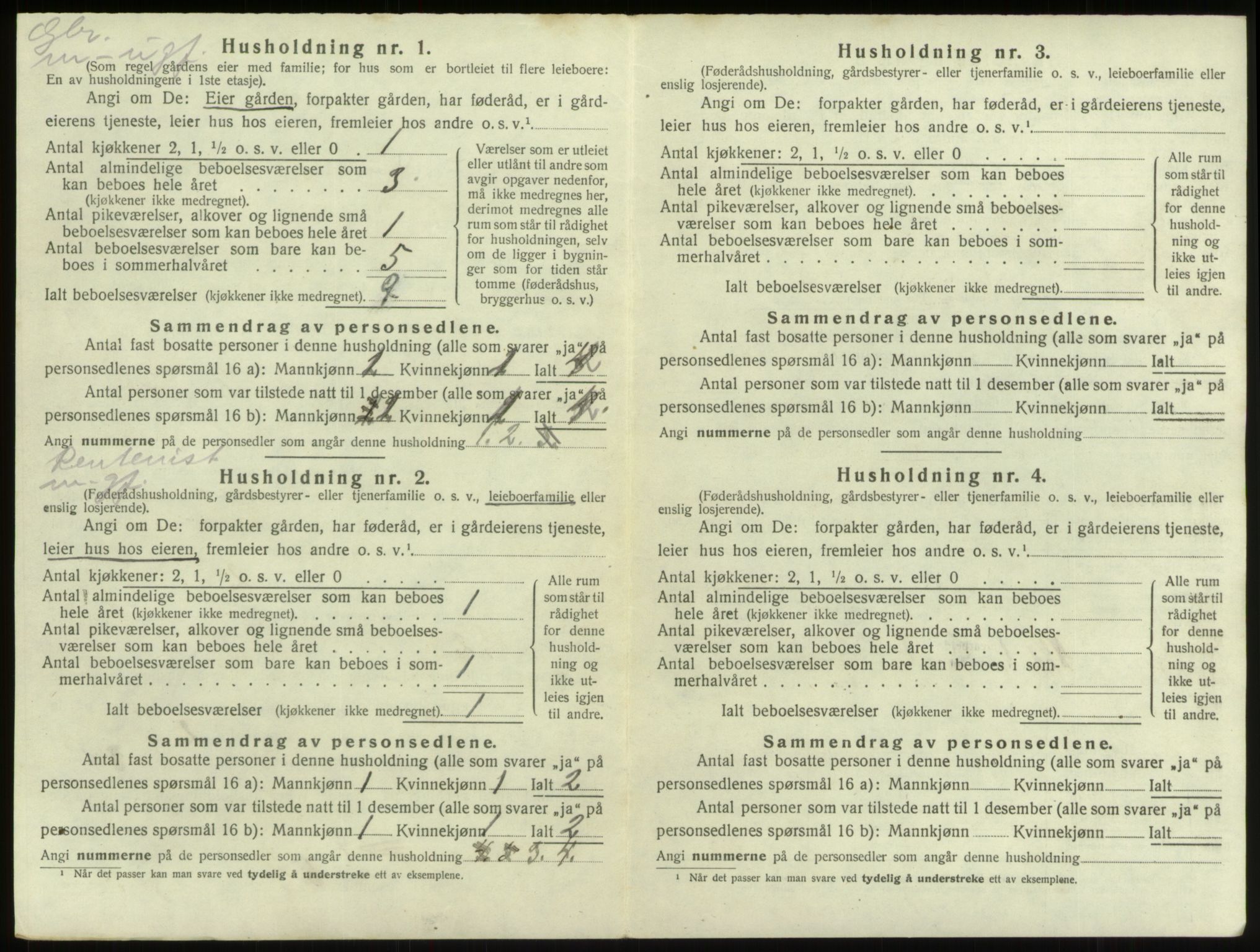 SAB, 1920 census for Innvik, 1920, p. 742