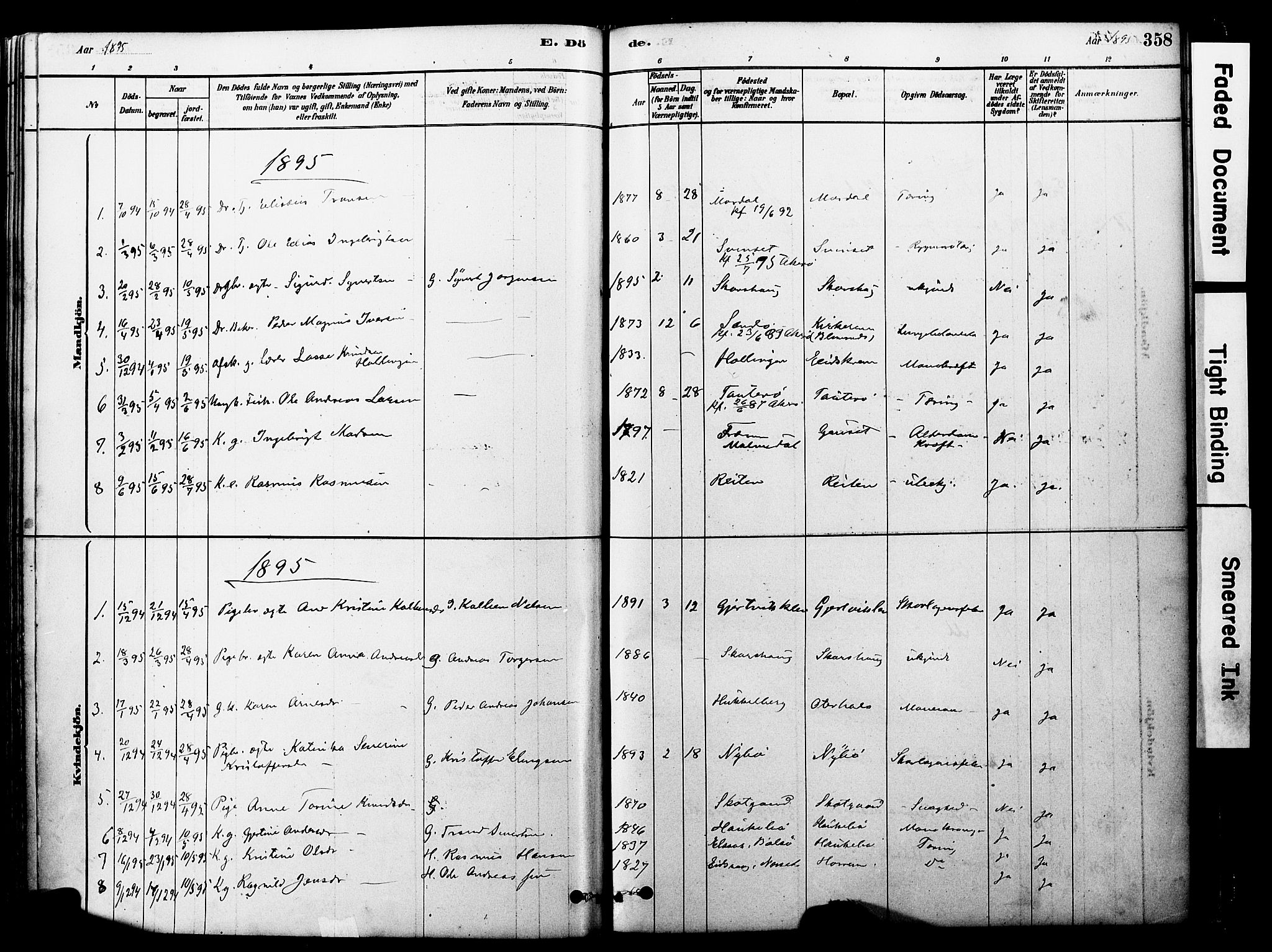 Ministerialprotokoller, klokkerbøker og fødselsregistre - Møre og Romsdal, AV/SAT-A-1454/560/L0721: Parish register (official) no. 560A05, 1878-1917, p. 358