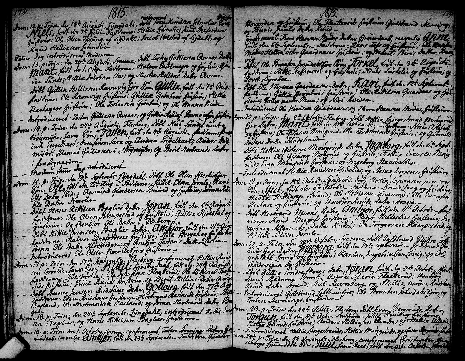 Flesberg kirkebøker, AV/SAKO-A-18/F/Fa/L0004: Parish register (official) no. I 4, 1788-1815, p. 178-179