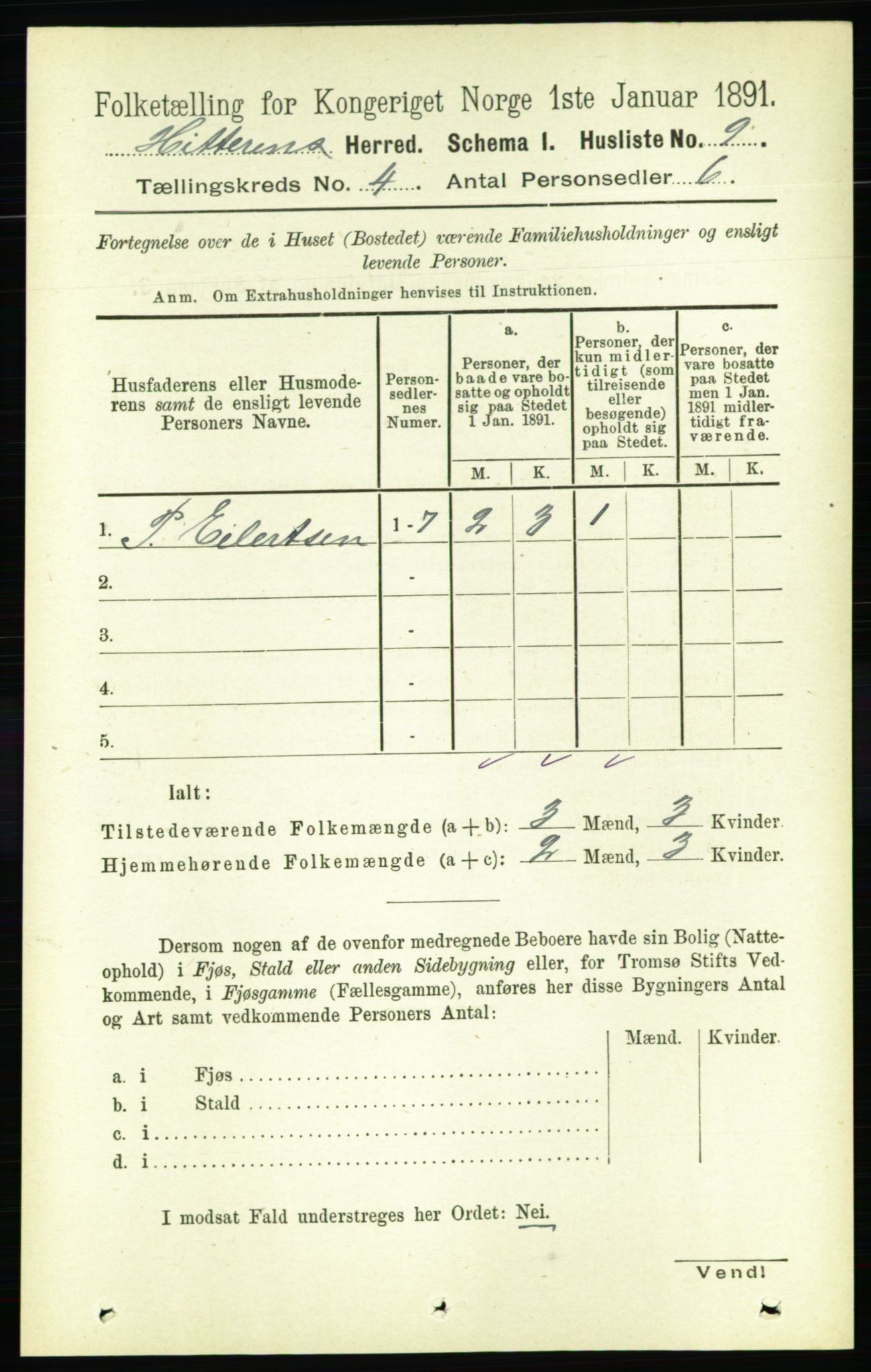 RA, 1891 census for 1617 Hitra, 1891, p. 729