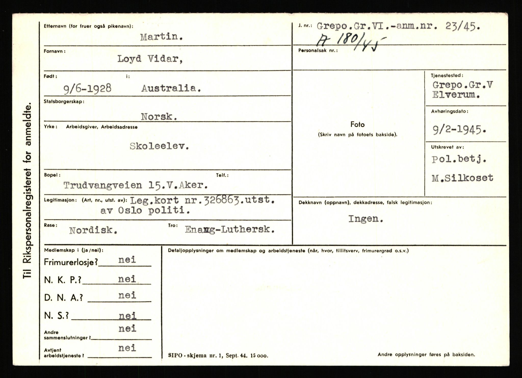 Statspolitiet - Hovedkontoret / Osloavdelingen, AV/RA-S-1329/C/Ca/L0010: Lind - Moksnes, 1943-1945, p. 2822