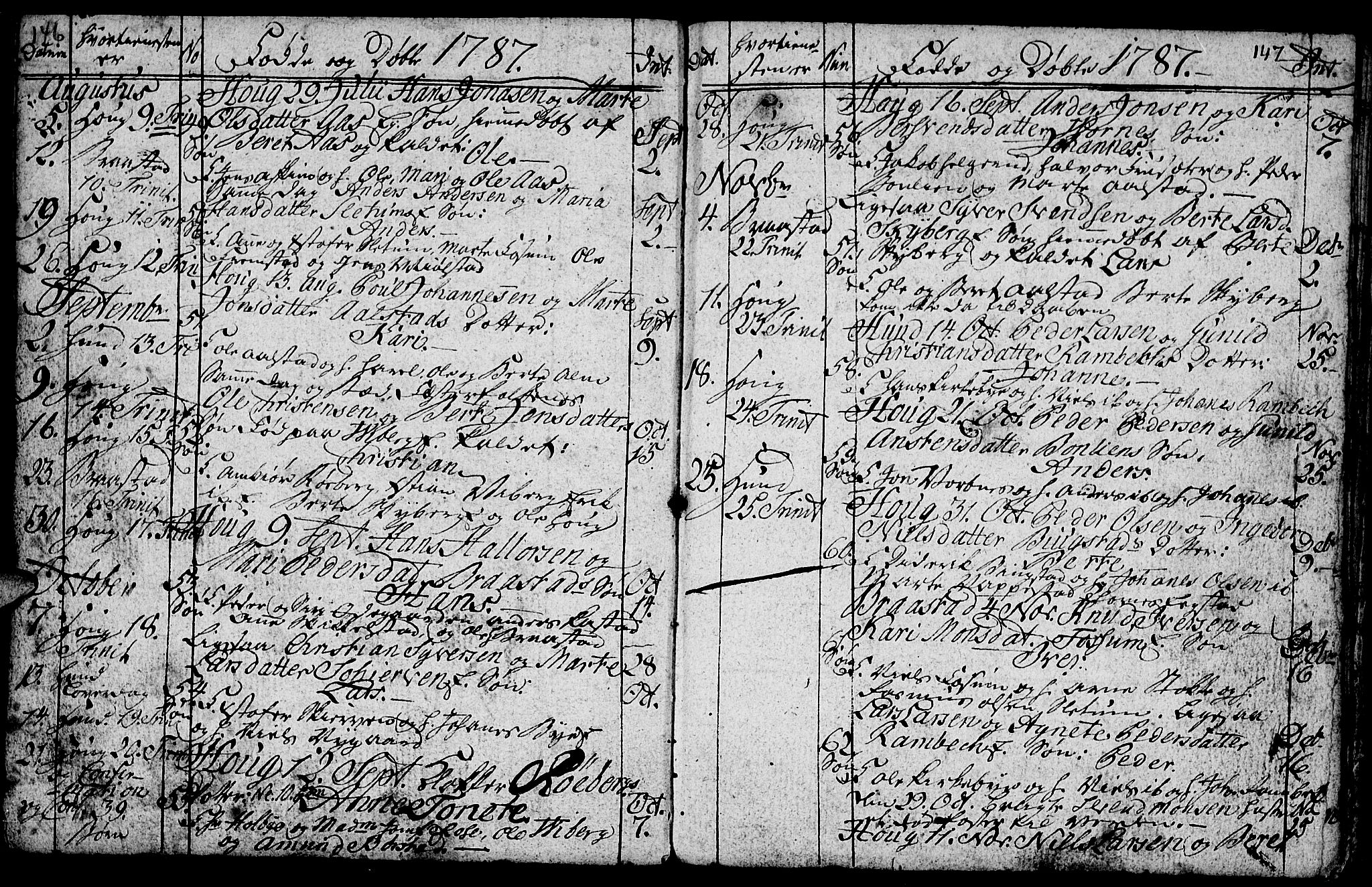 Vardal prestekontor, SAH/PREST-100/H/Ha/Hab/L0001: Parish register (copy) no. 1, 1771-1790, p. 146-147