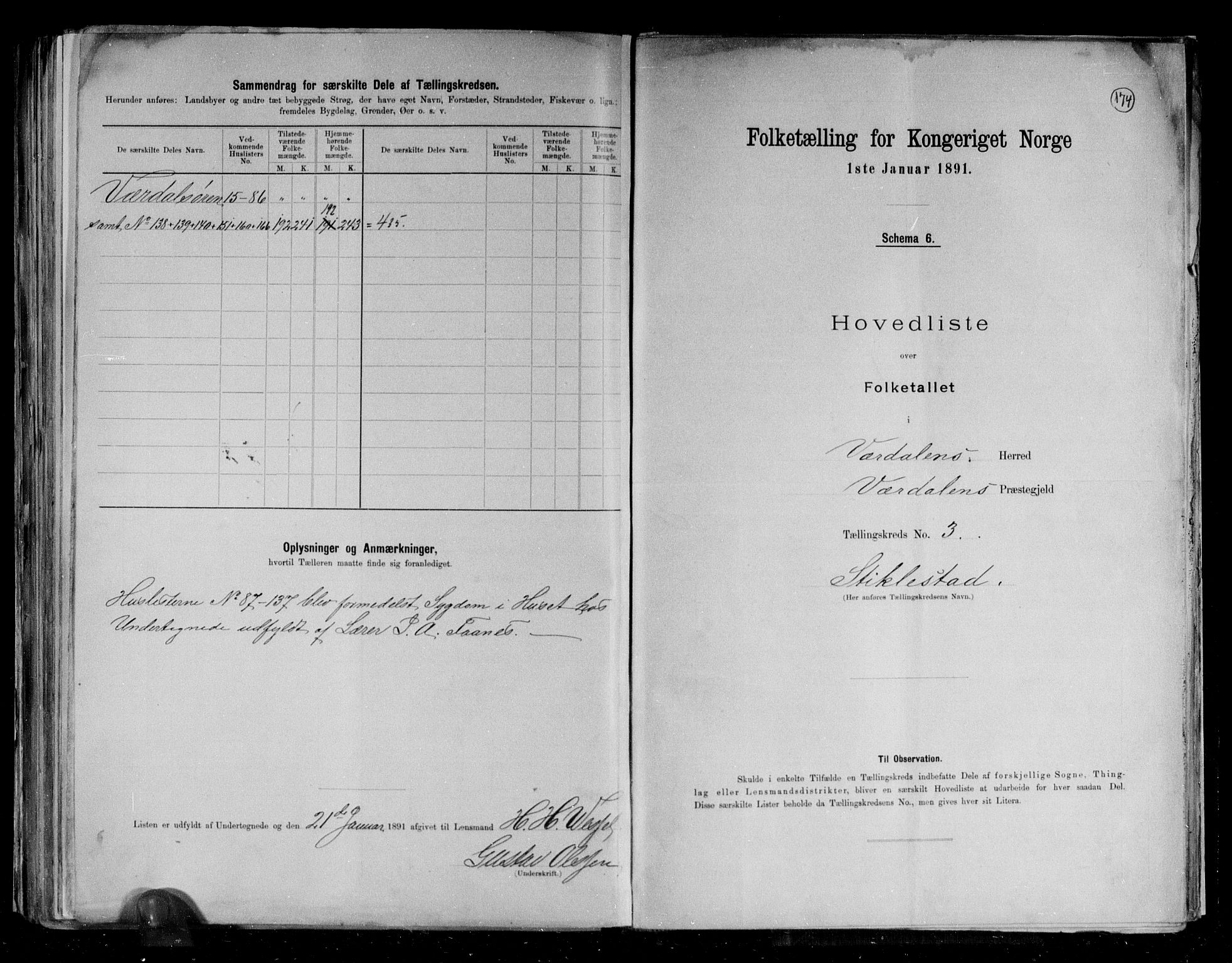 RA, 1891 census for 1721 Verdal, 1891, p. 11