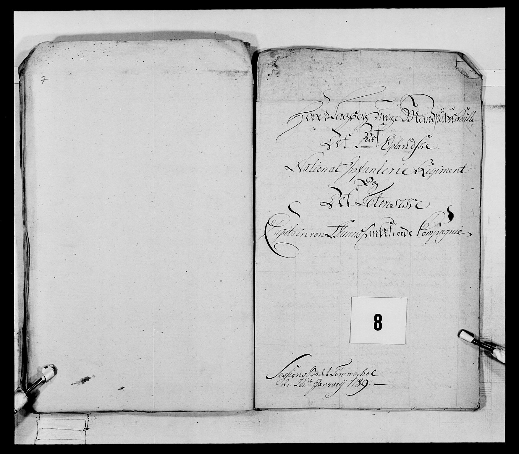 Generalitets- og kommissariatskollegiet, Det kongelige norske kommissariatskollegium, AV/RA-EA-5420/E/Eh/L0066: 2. Opplandske nasjonale infanteriregiment, 1789, p. 236