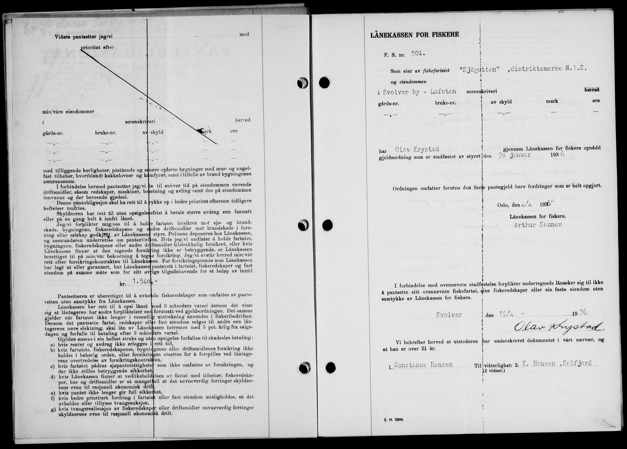 Lofoten sorenskriveri, AV/SAT-A-0017/1/2/2C/L0033b: Mortgage book no. 33b, 1936-1936, Diary no: : 673/1936