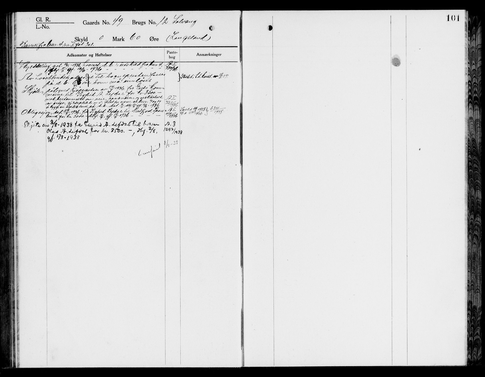 Nordfjord sorenskriveri, SAB/A-2801/02/02a/02ae/L0003: Mortgage register no. II.A.e.3, 1918-1936, p. 101