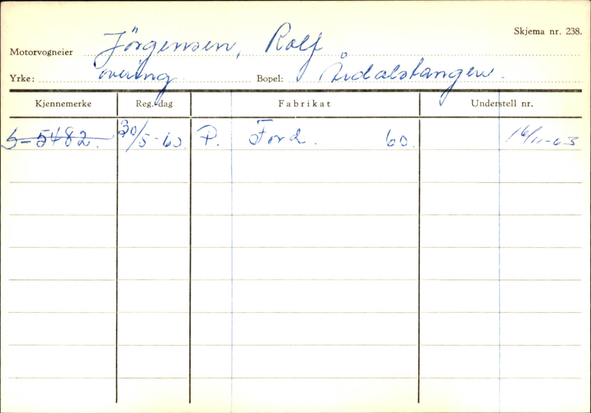 Statens vegvesen, Sogn og Fjordane vegkontor, AV/SAB-A-5301/4/F/L0145: Registerkort Vågsøy S-Å. Årdal I-P, 1945-1975, p. 1046