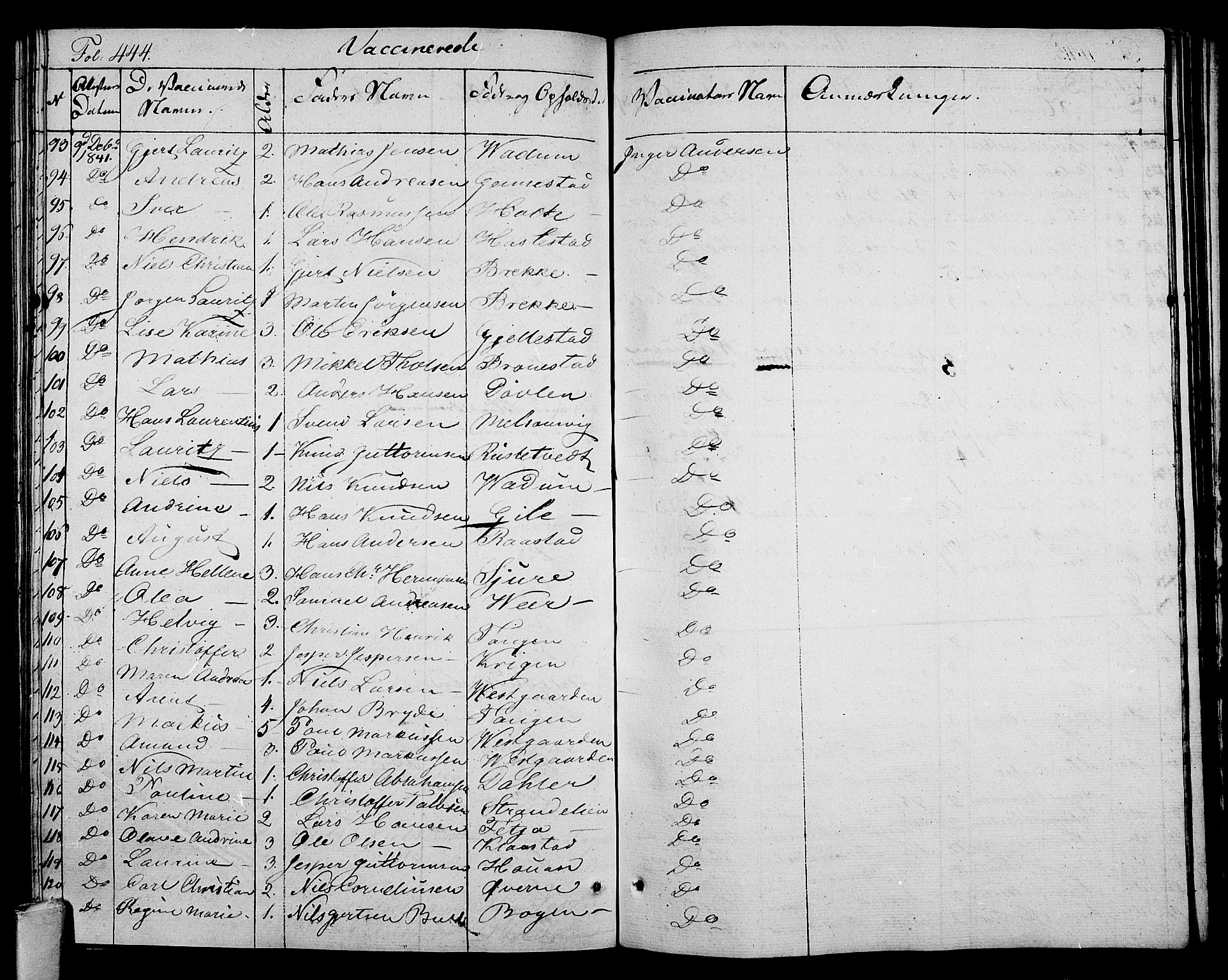 Stokke kirkebøker, AV/SAKO-A-320/F/Fa/L0006: Parish register (official) no. I 6, 1826-1843, p. 444