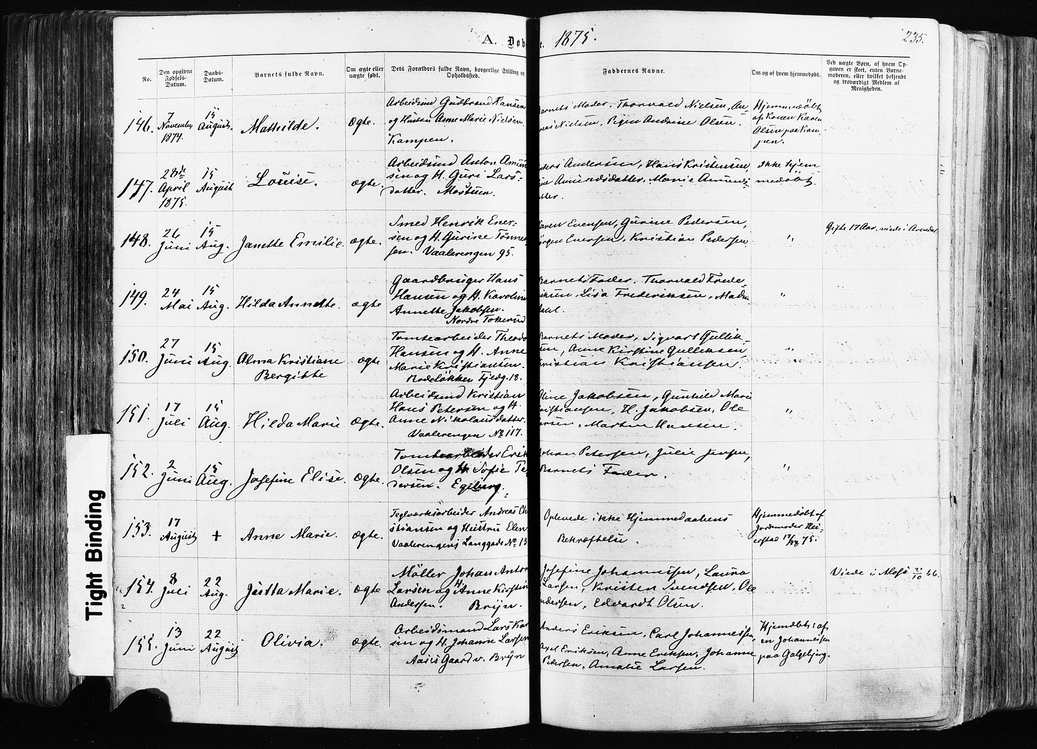 Østre Aker prestekontor Kirkebøker, AV/SAO-A-10840/F/Fa/L0003: Parish register (official) no. I 3, 1869-1875, p. 235