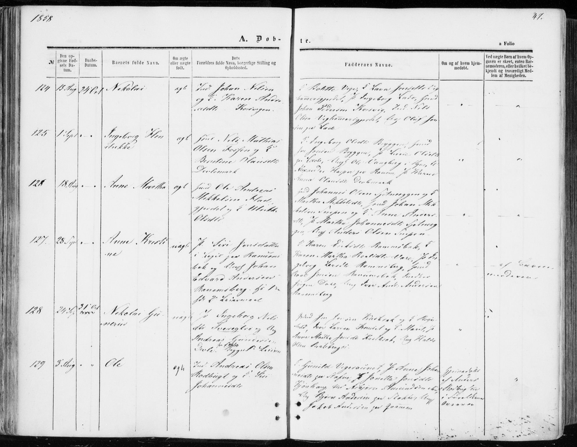Ministerialprotokoller, klokkerbøker og fødselsregistre - Sør-Trøndelag, AV/SAT-A-1456/606/L0292: Parish register (official) no. 606A07, 1856-1865, p. 47