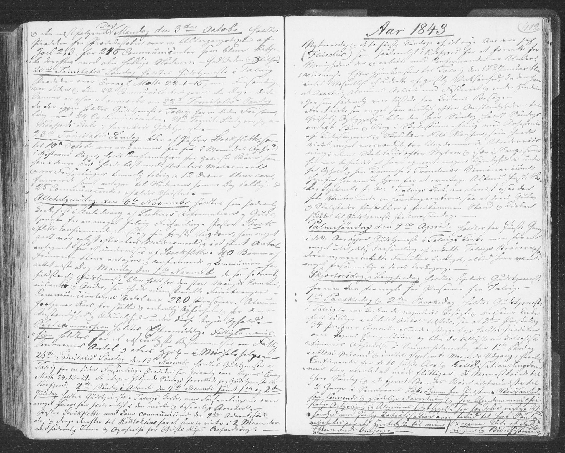 Talvik sokneprestkontor, SATØ/S-1337/H/Ha/L0009kirke: Parish register (official) no. 9, 1837-1852, p. 402