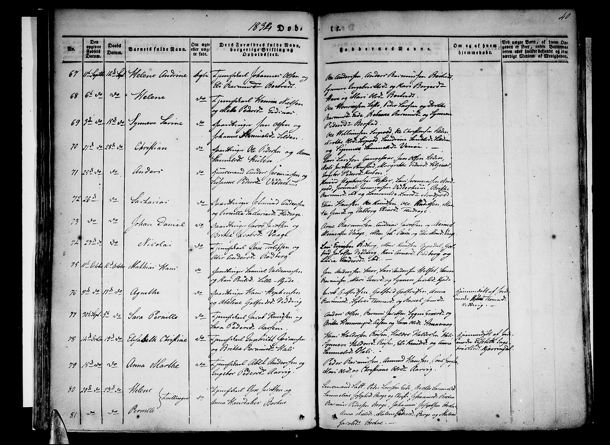 Selje sokneprestembete, AV/SAB-A-99938/H/Ha/Haa/Haaa: Parish register (official) no. A 9, 1829-1844, p. 40