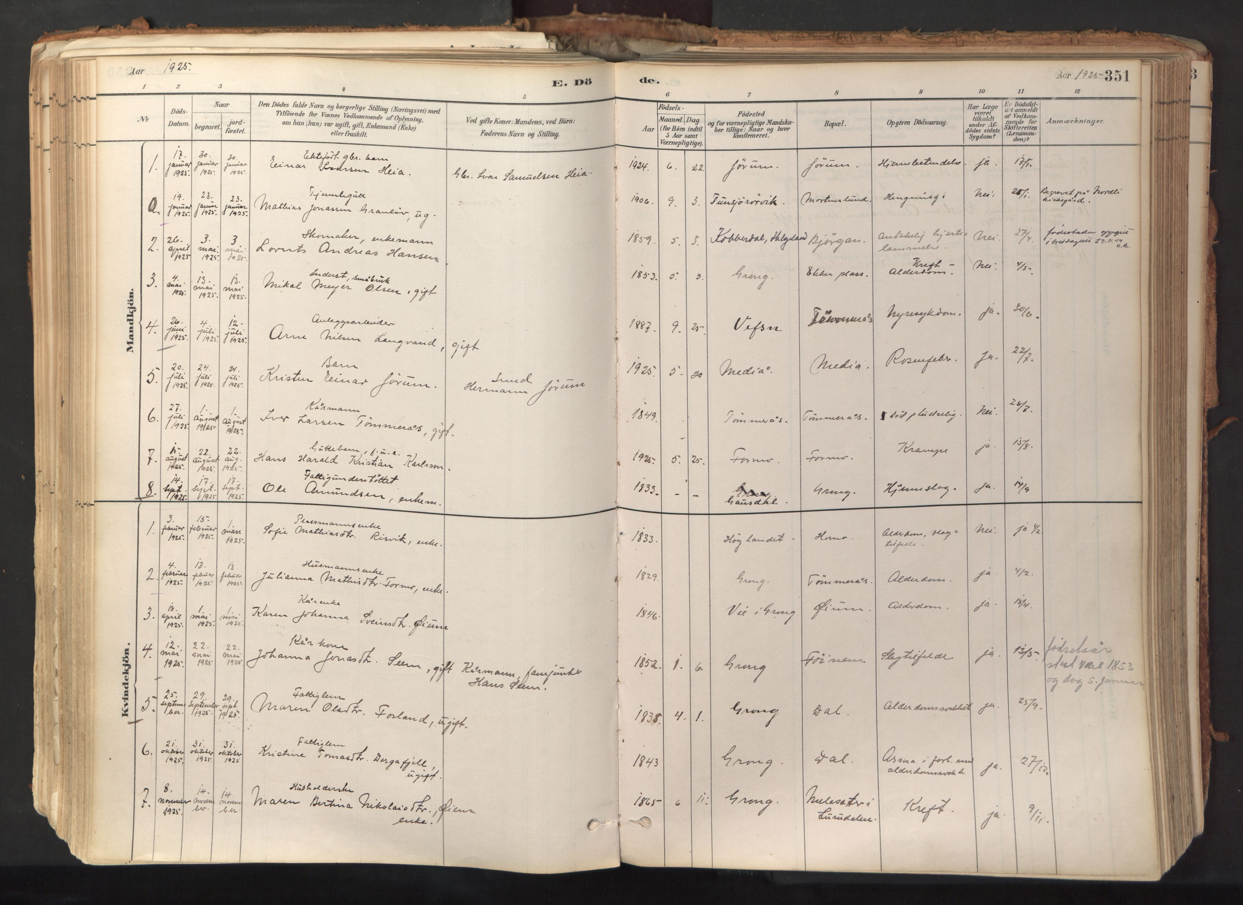 Ministerialprotokoller, klokkerbøker og fødselsregistre - Nord-Trøndelag, AV/SAT-A-1458/758/L0519: Parish register (official) no. 758A04, 1880-1926, p. 351