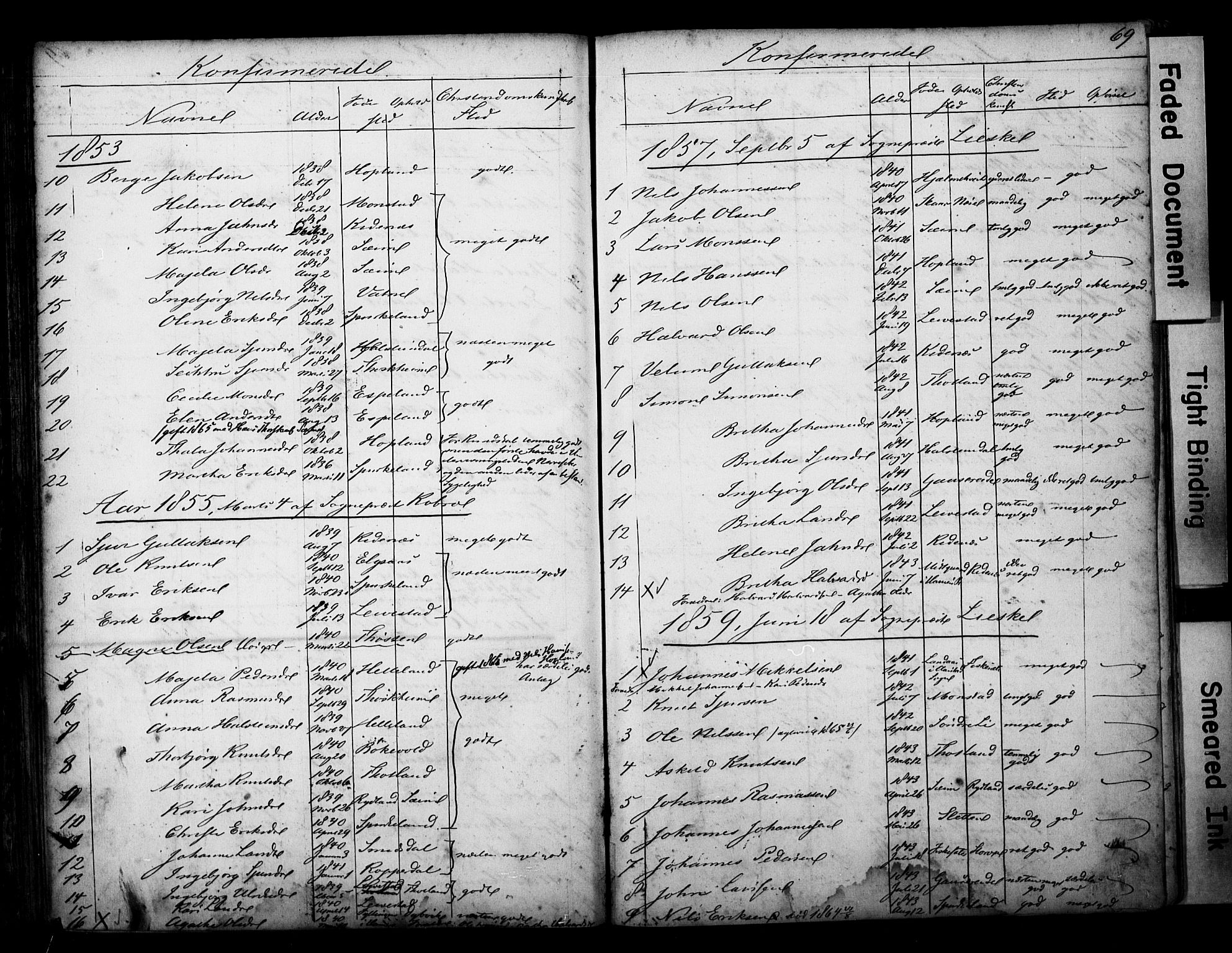 Alversund Sokneprestembete, SAB/A-73901/H/Ha/Hab: Parish register (copy) no. D 1, 1800-1870, p. 69