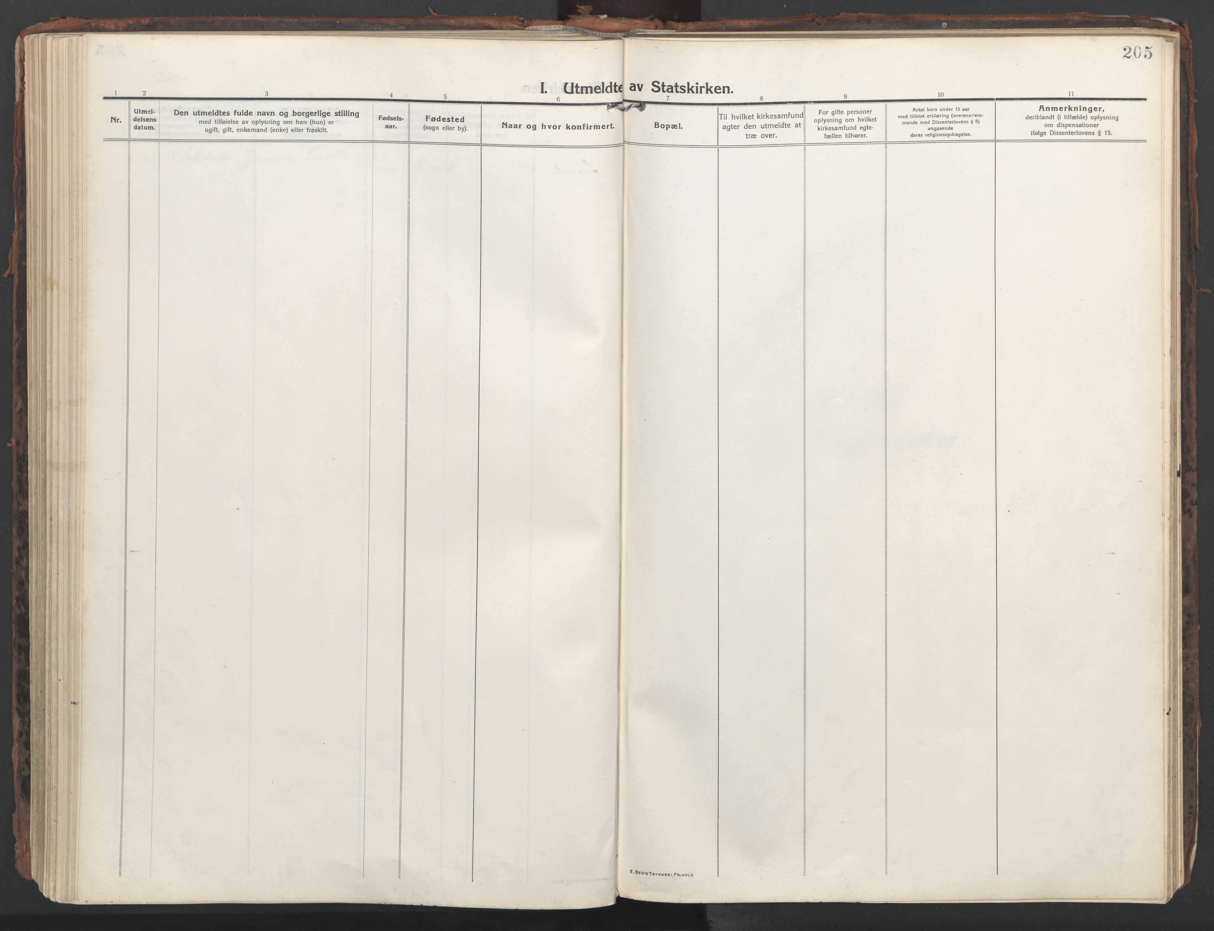 Ministerialprotokoller, klokkerbøker og fødselsregistre - Nordland, AV/SAT-A-1459/861/L0872: Parish register (official) no. 861A07, 1915-1924, p. 205