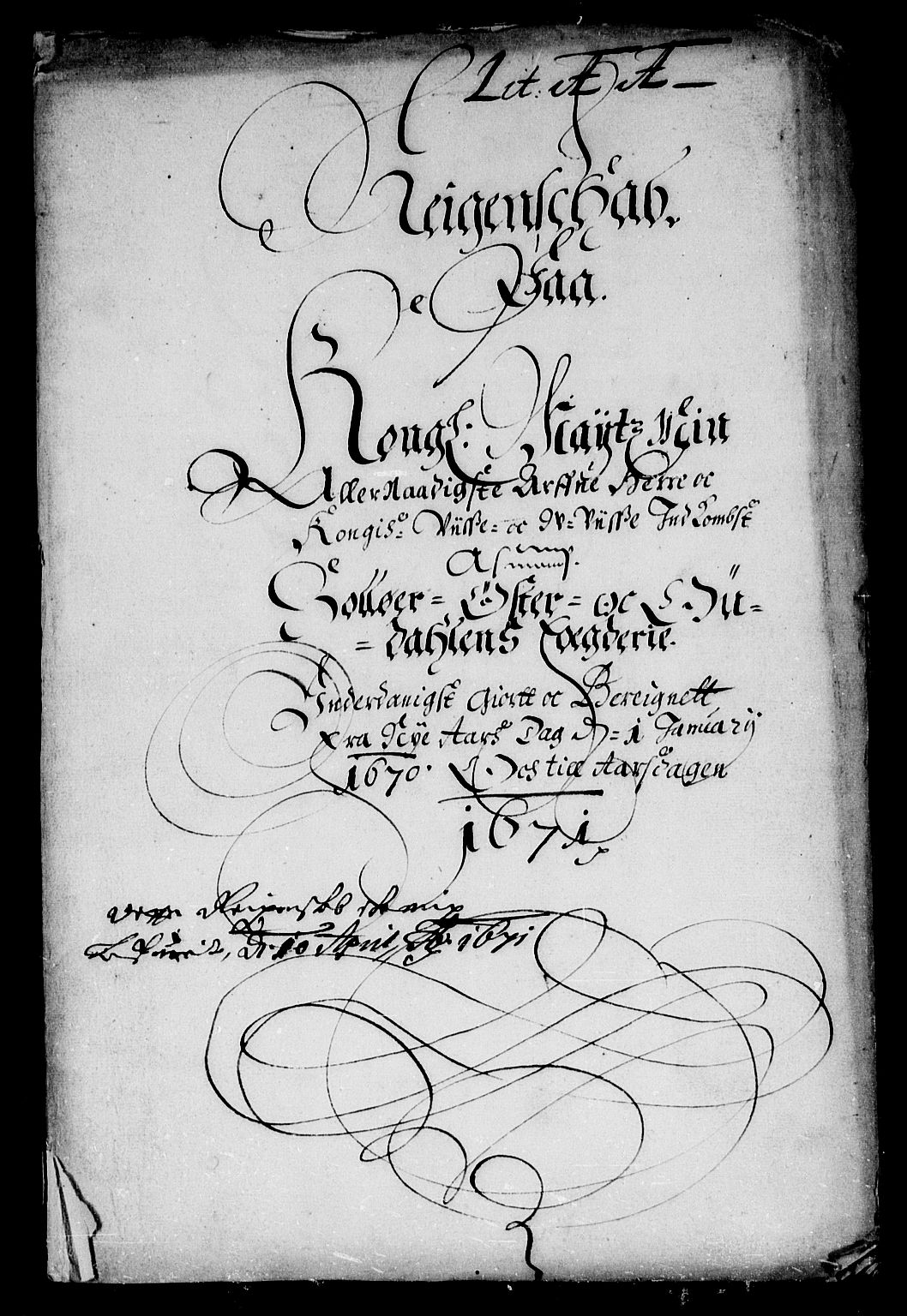 Rentekammeret inntil 1814, Reviderte regnskaper, Stiftamtstueregnskaper, Landkommissariatet på Akershus og Akershus stiftamt, AV/RA-EA-5869/R/Rb/L0071: Akershus stiftamt, 1670