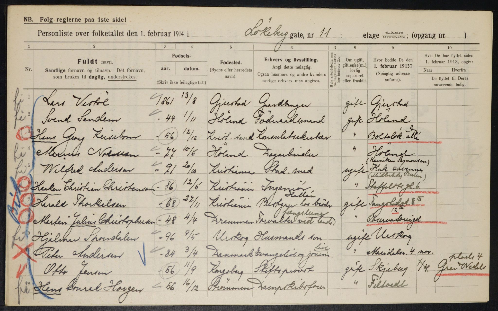 OBA, Municipal Census 1914 for Kristiania, 1914, p. 58556