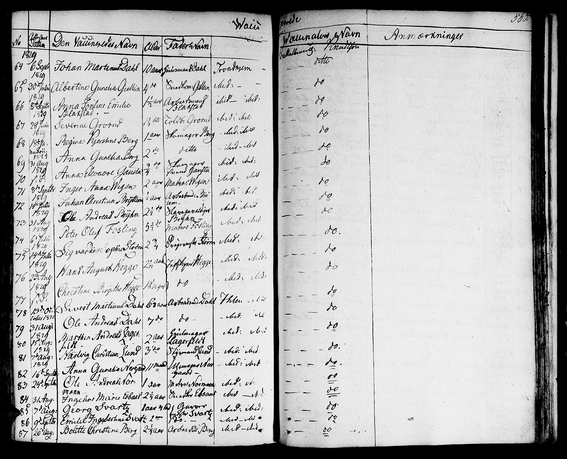 Ministerialprotokoller, klokkerbøker og fødselsregistre - Sør-Trøndelag, AV/SAT-A-1456/601/L0045: Parish register (official) no. 601A13, 1821-1831, p. 565