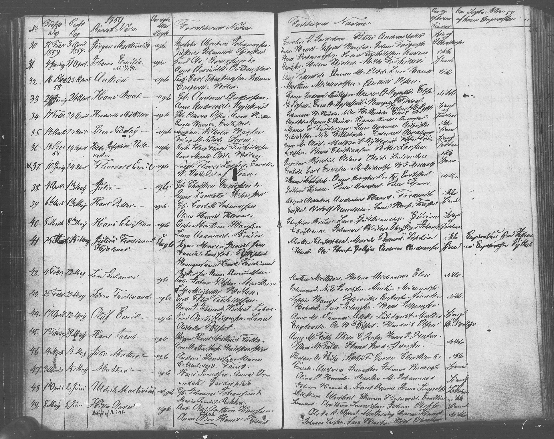 Vestby prestekontor Kirkebøker, AV/SAO-A-10893/F/Fa/L0007: Parish register (official) no. I 7, 1850-1862, p. 59